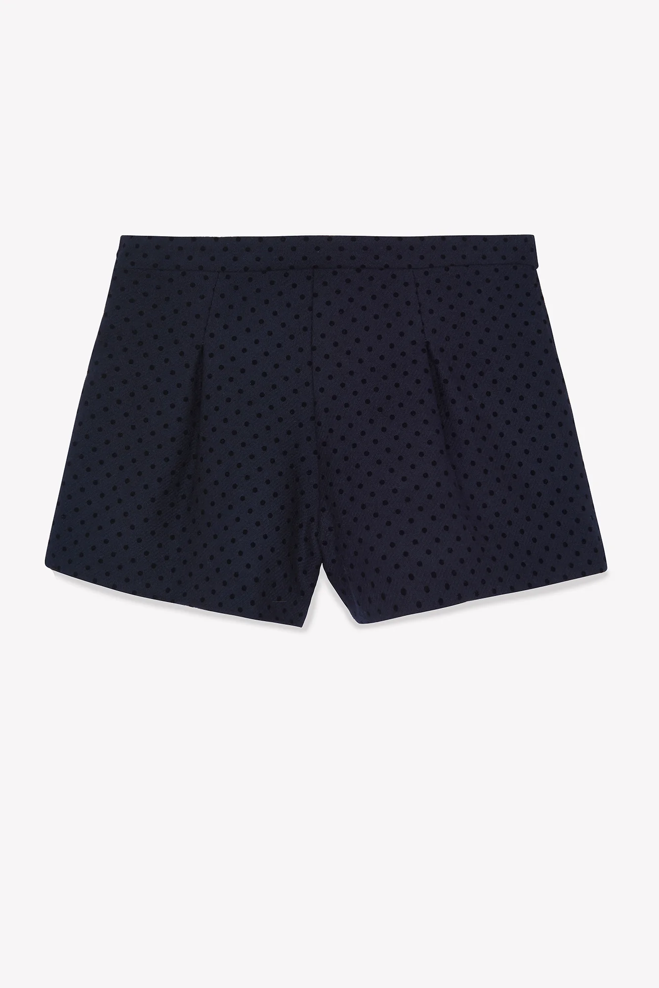 Short - Marine laine motif pois - Image 5