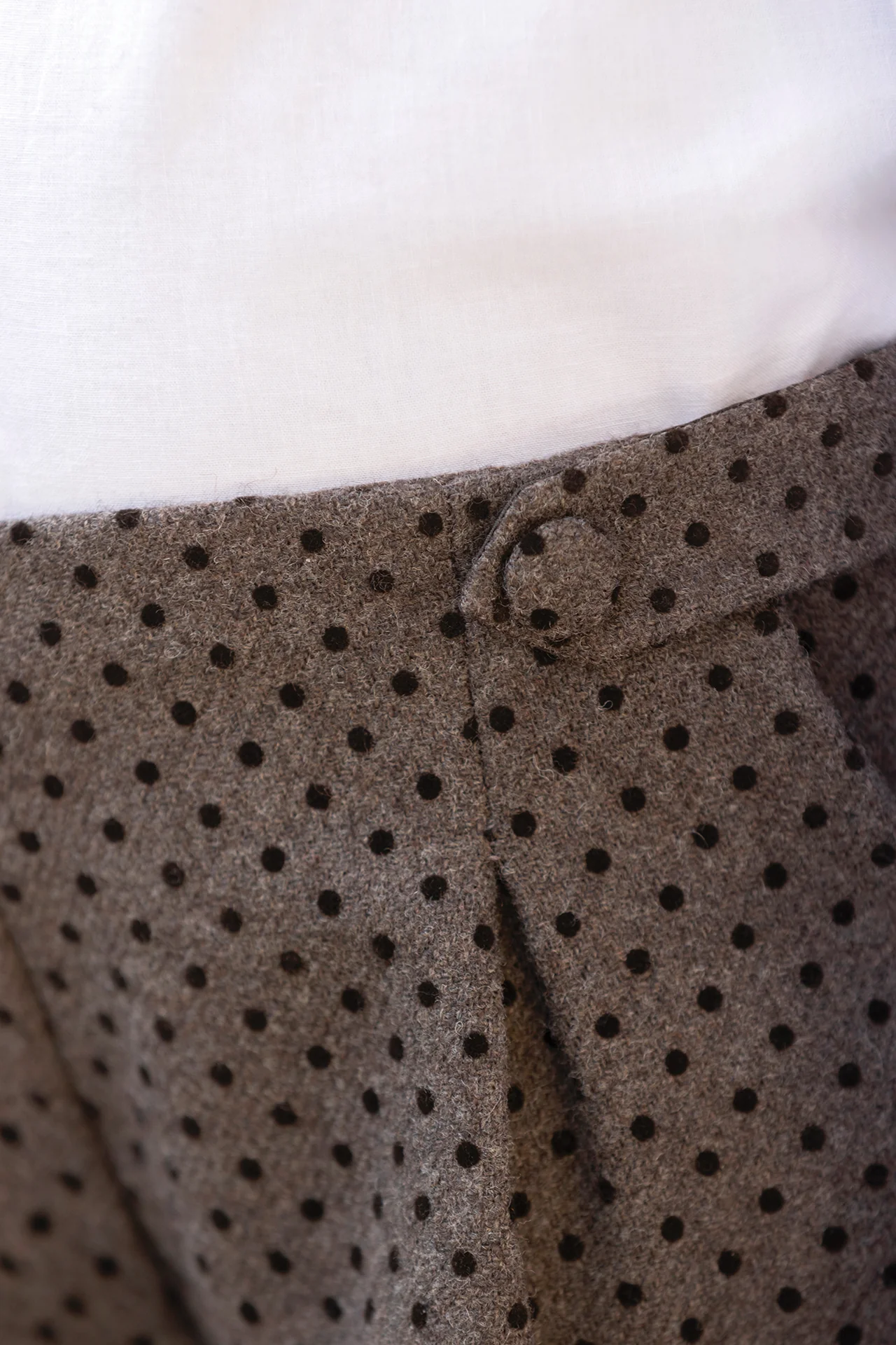 Short  - Brun laine motif pois - Image 4