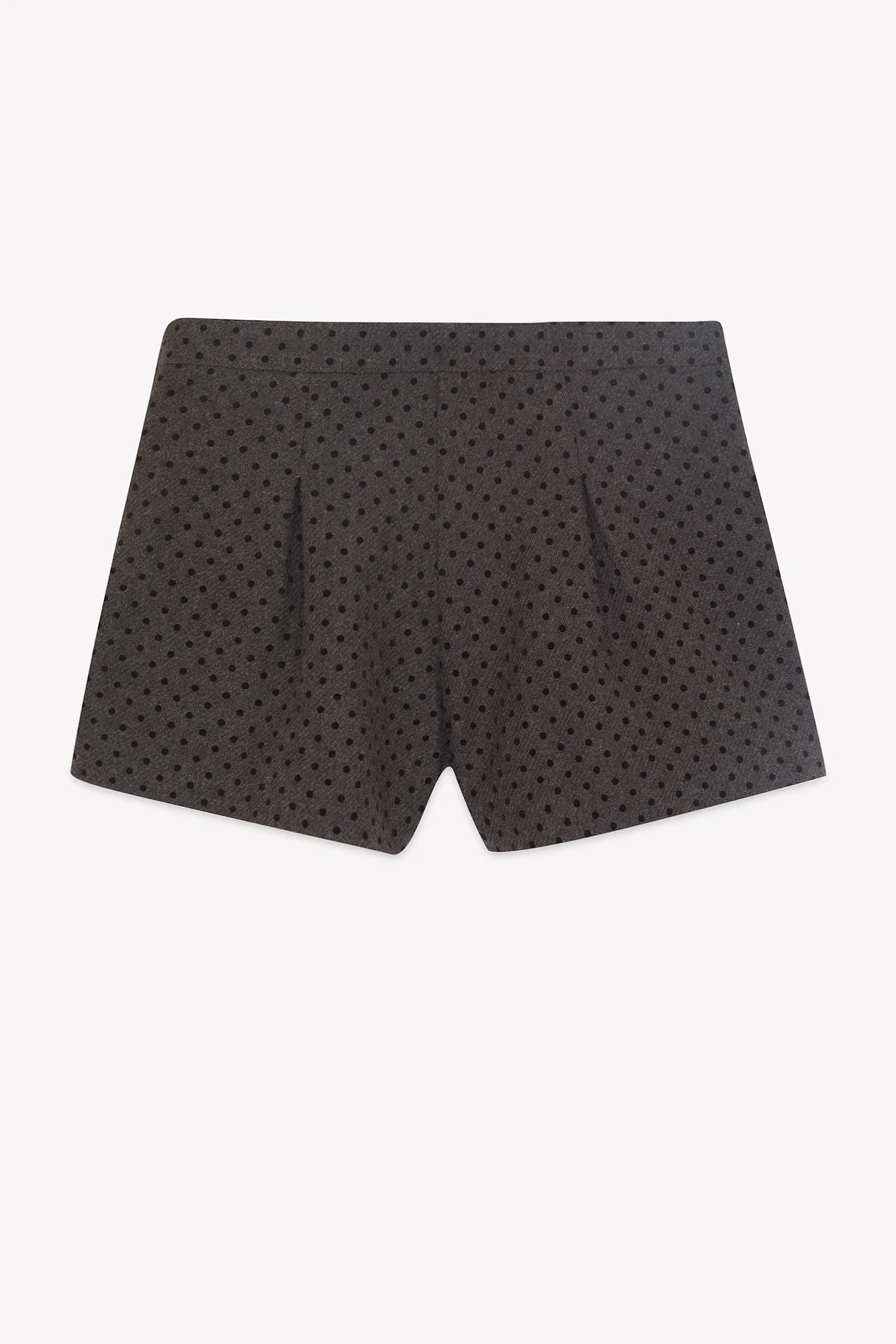 Short  - Brun laine motif pois - Image 6