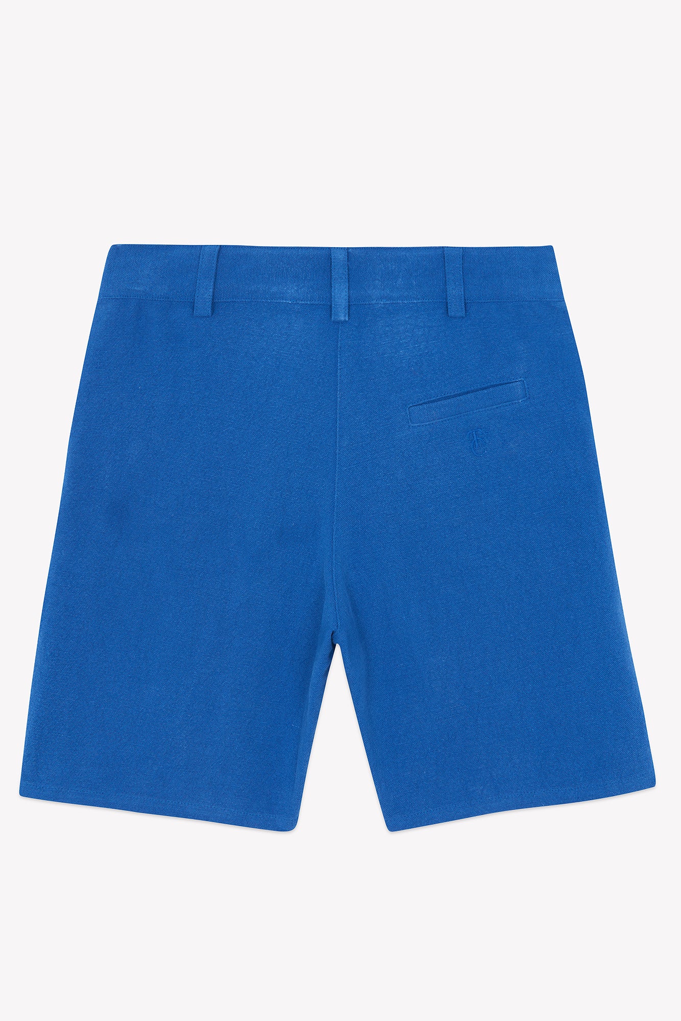 Short - Bleu coton lin boutons - Image 3