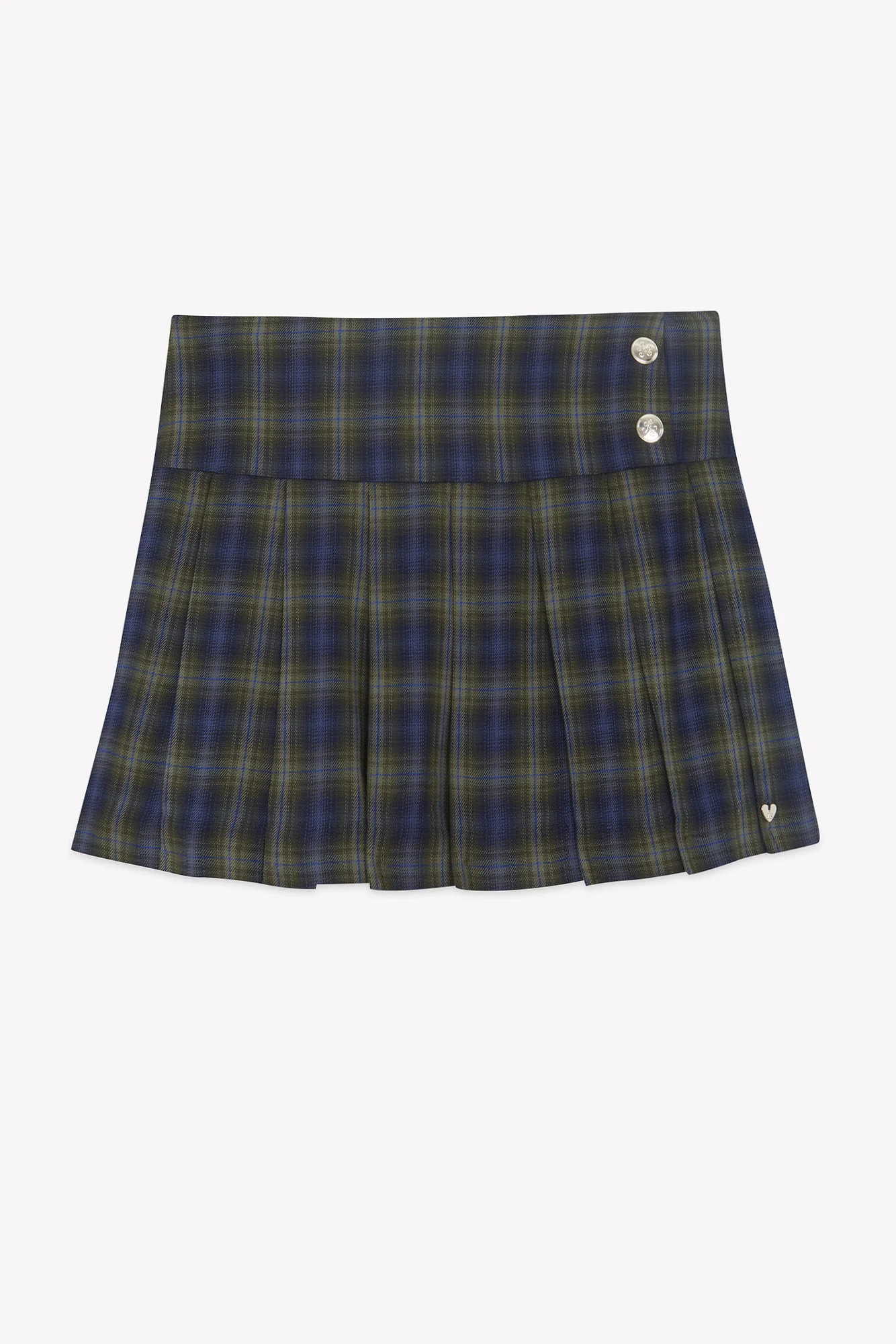 Jupe - Marine coton motif tartan - Image 4