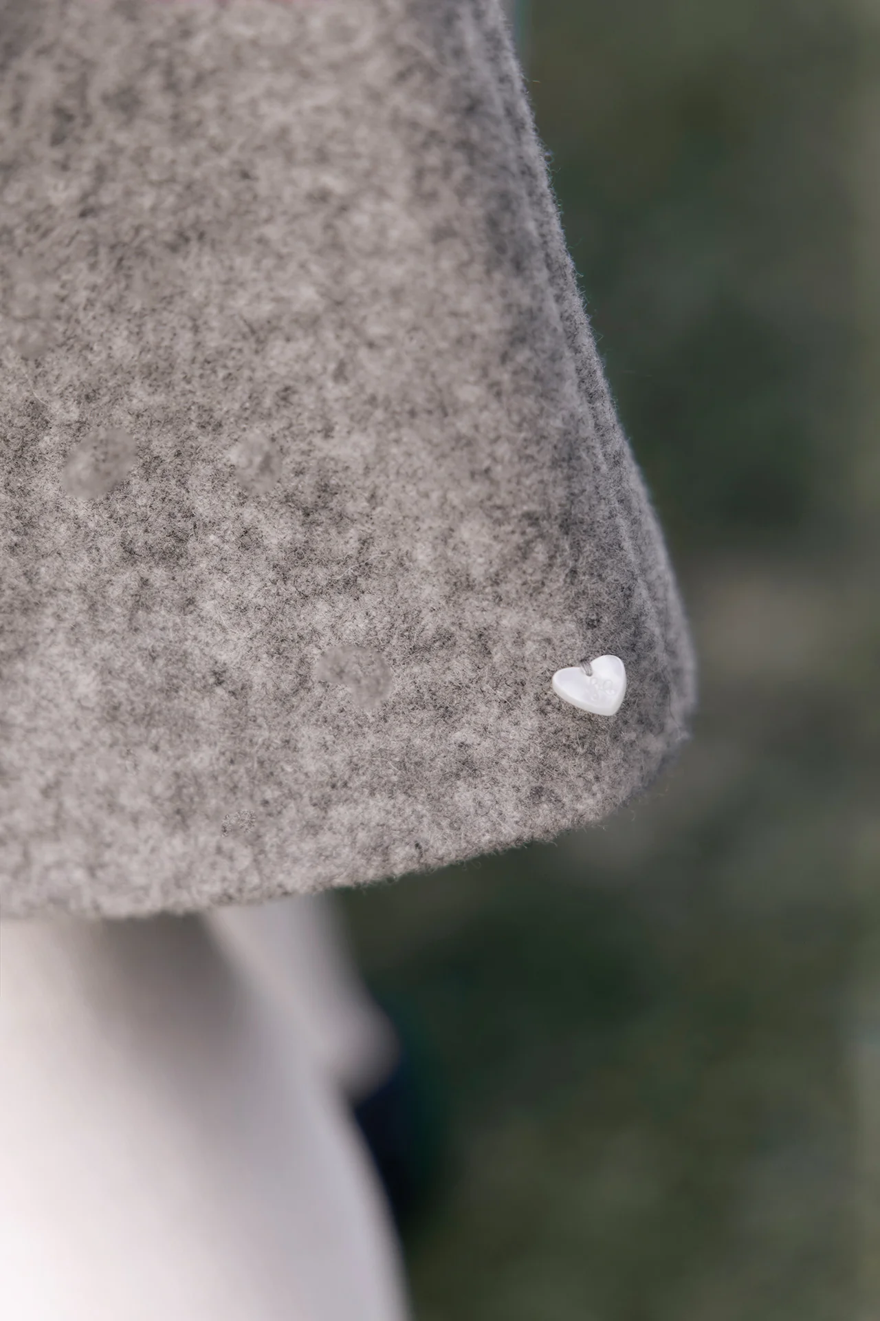 Jupe - Gris chiné laine broderie flocons - Image 3