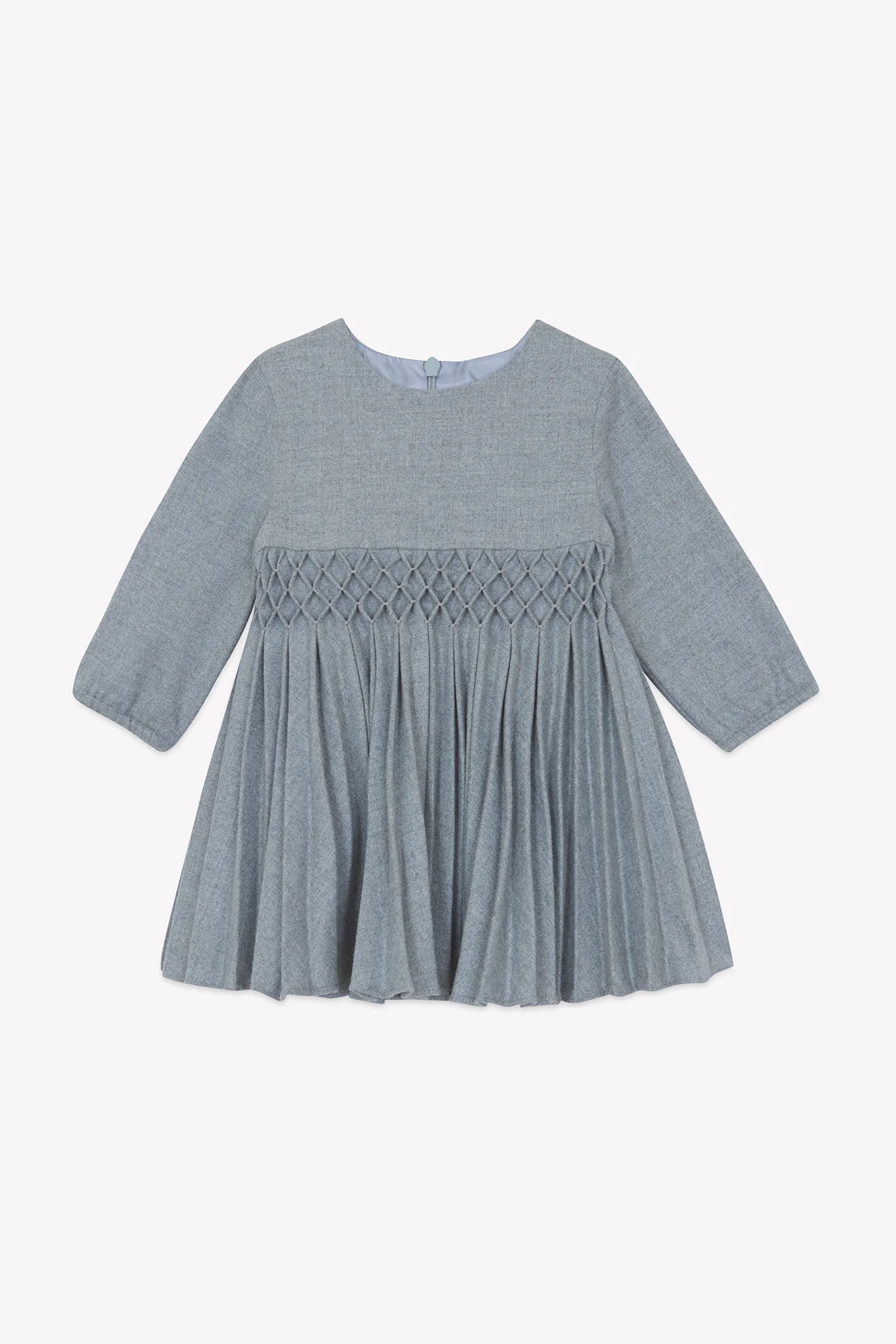 Robe - Gris moyen col rond plis plats - Image 3