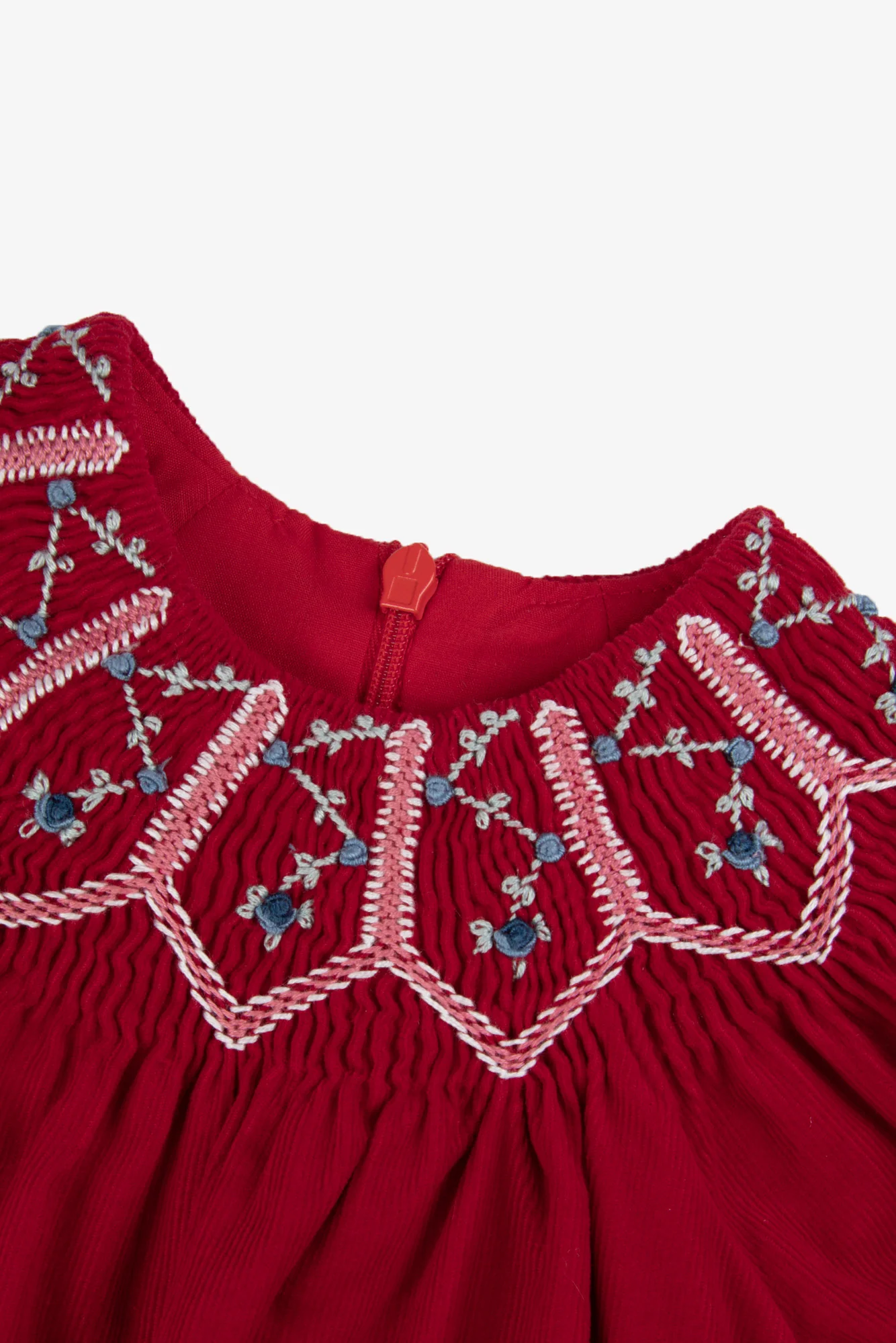 Robe - Cerise coton smock fleurs - Image 6