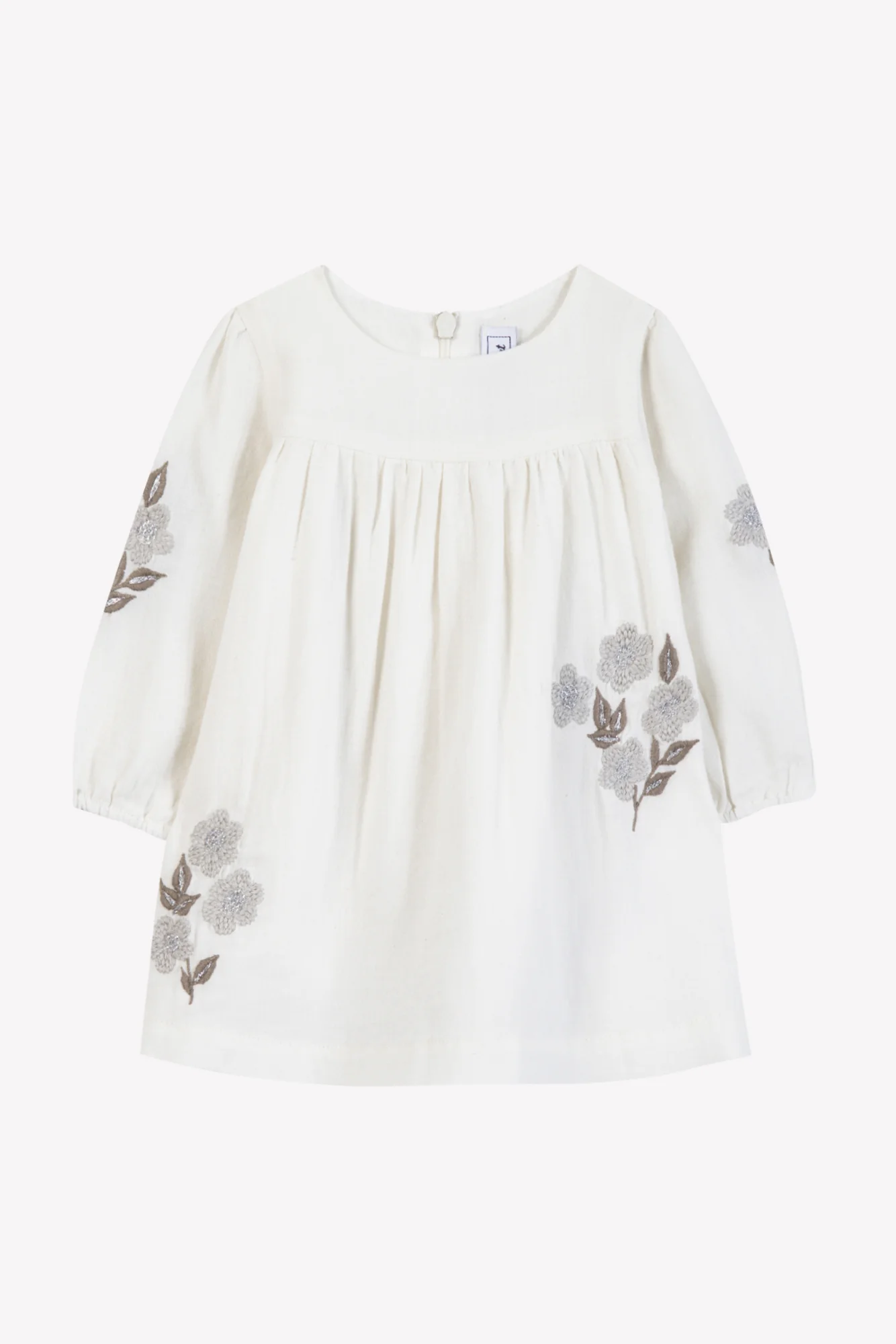 Robe - Ecru coton broderies fleurs - Image 5