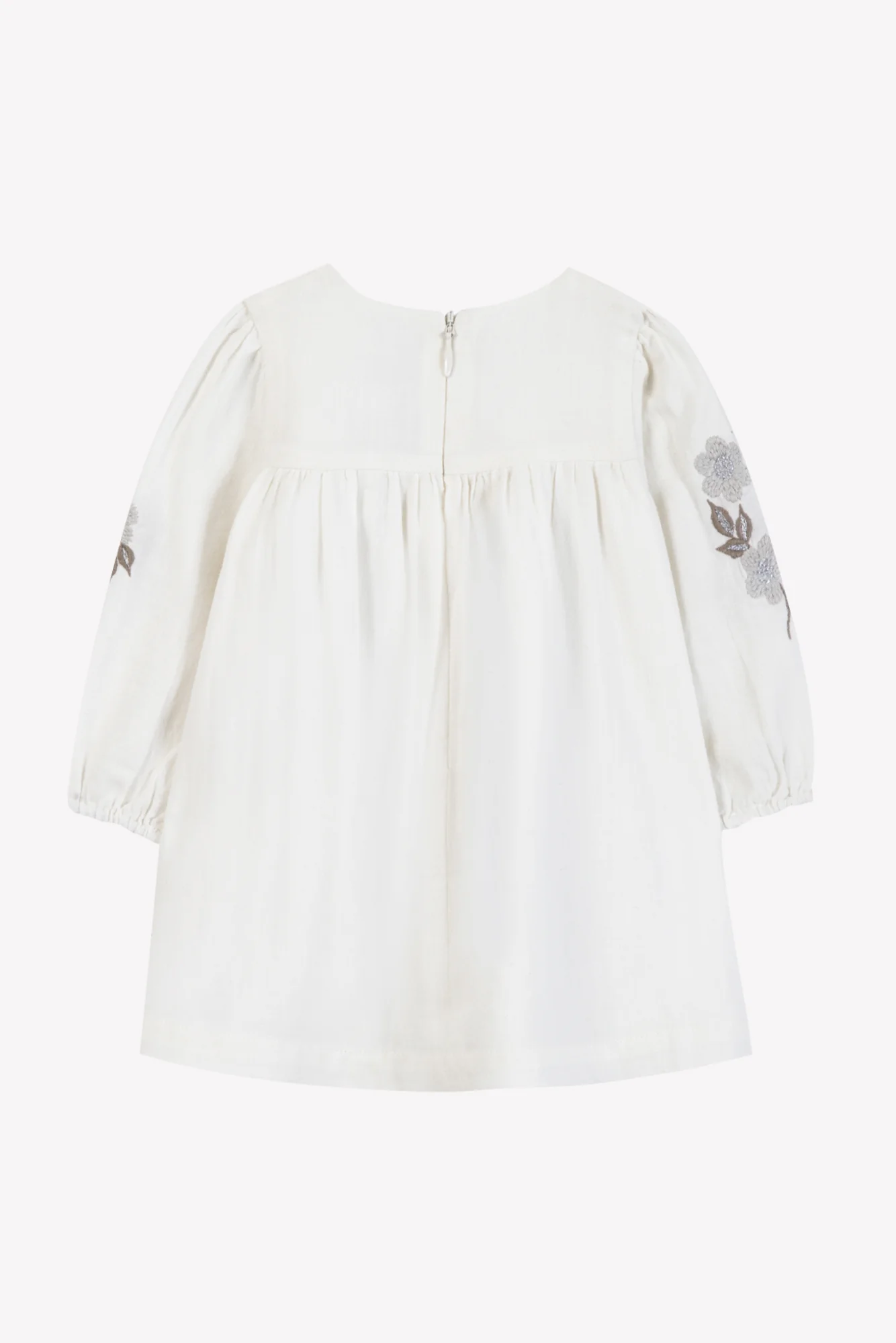 Robe - Ecru coton broderies fleurs - Image 6