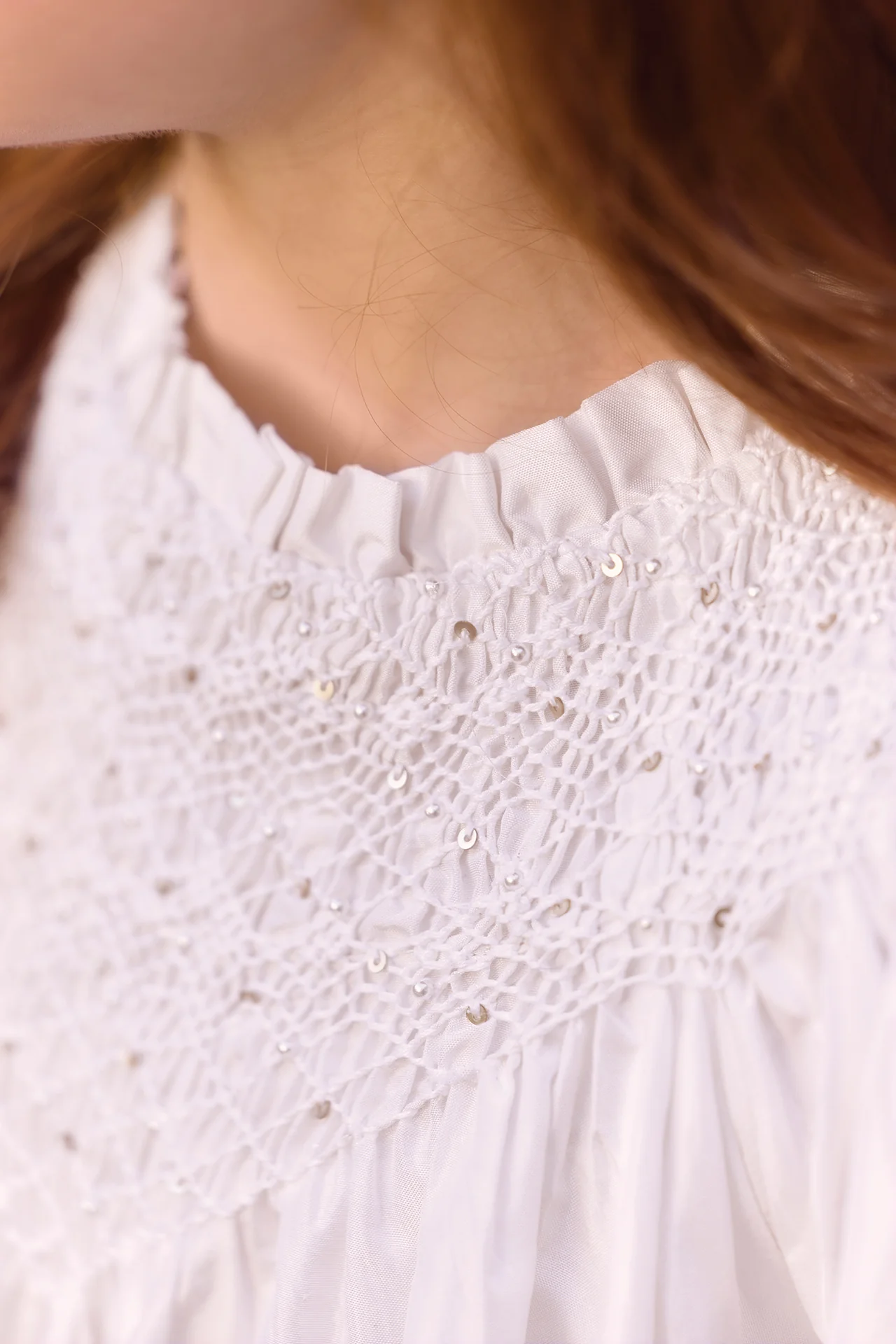 Robe - Ecru soie perles - Image 3