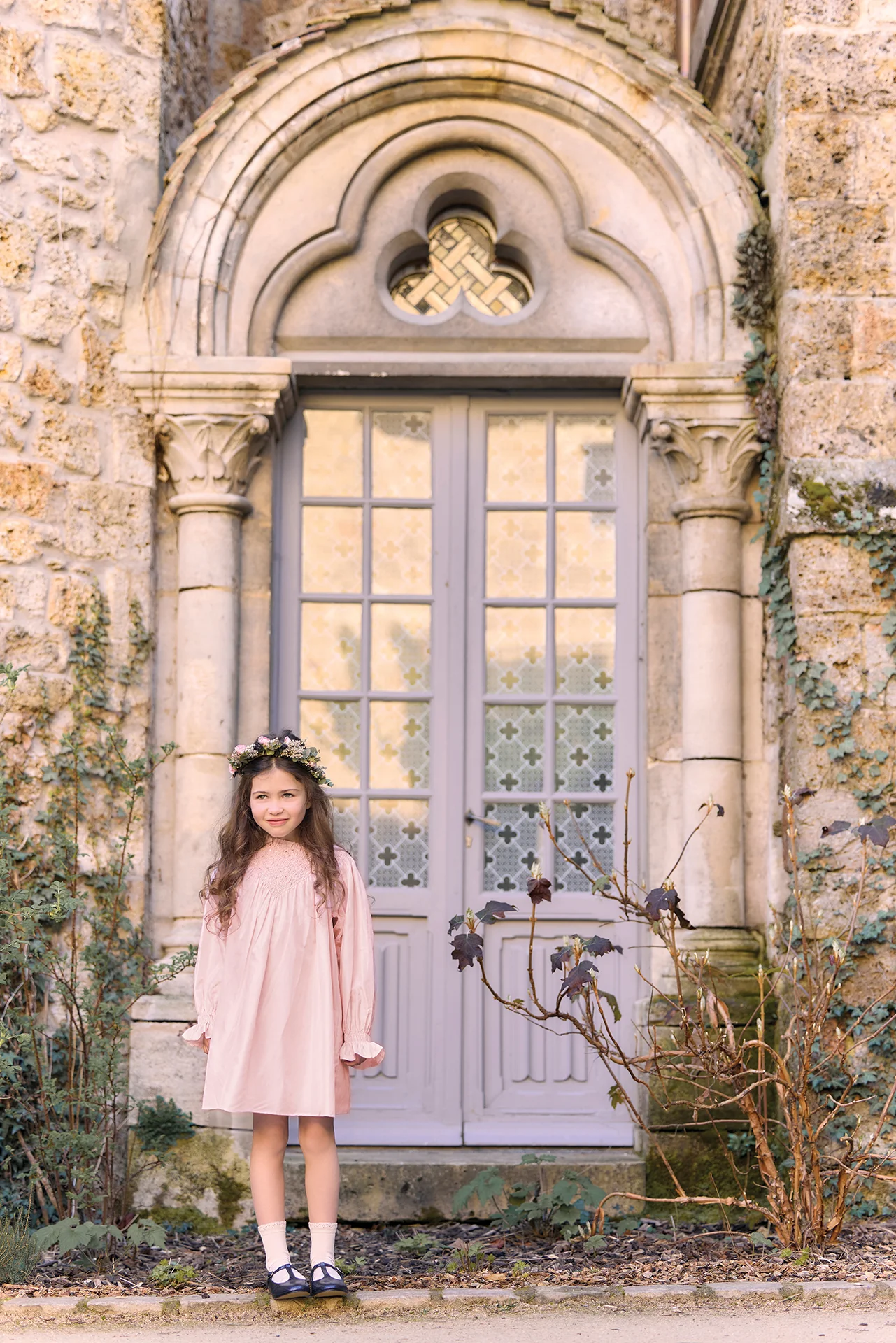 Robe - Rosée soie perles - Image 3