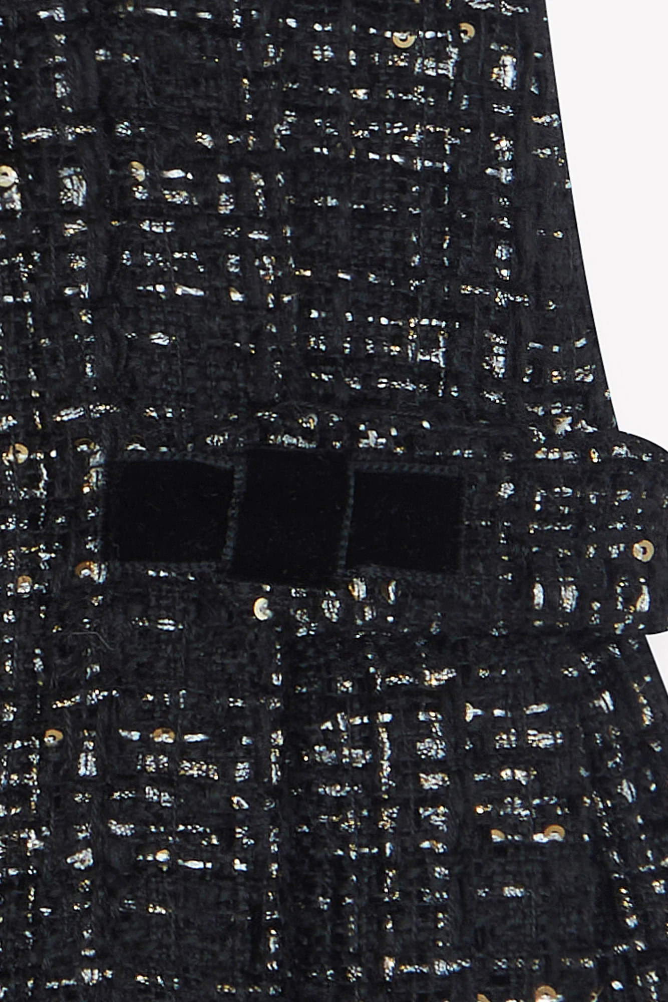 Robe - Noir tweed col rond - Image 6