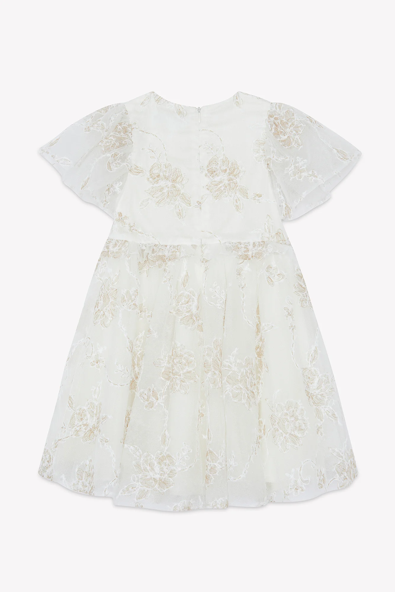 Robe - Ecru col ron broderies dorées - Image 6