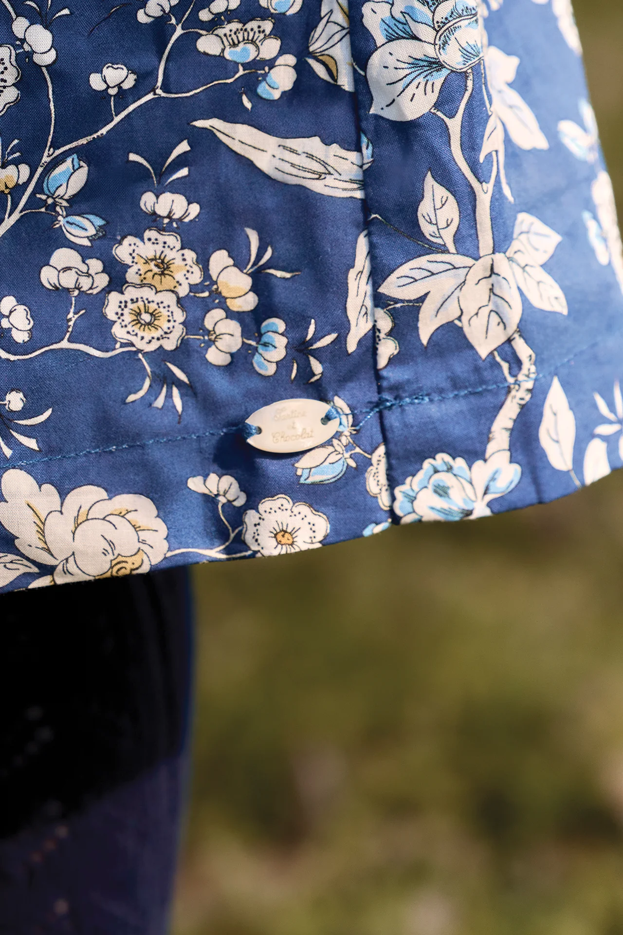 Robe - Marine coton imprimé Liberty - Image 3