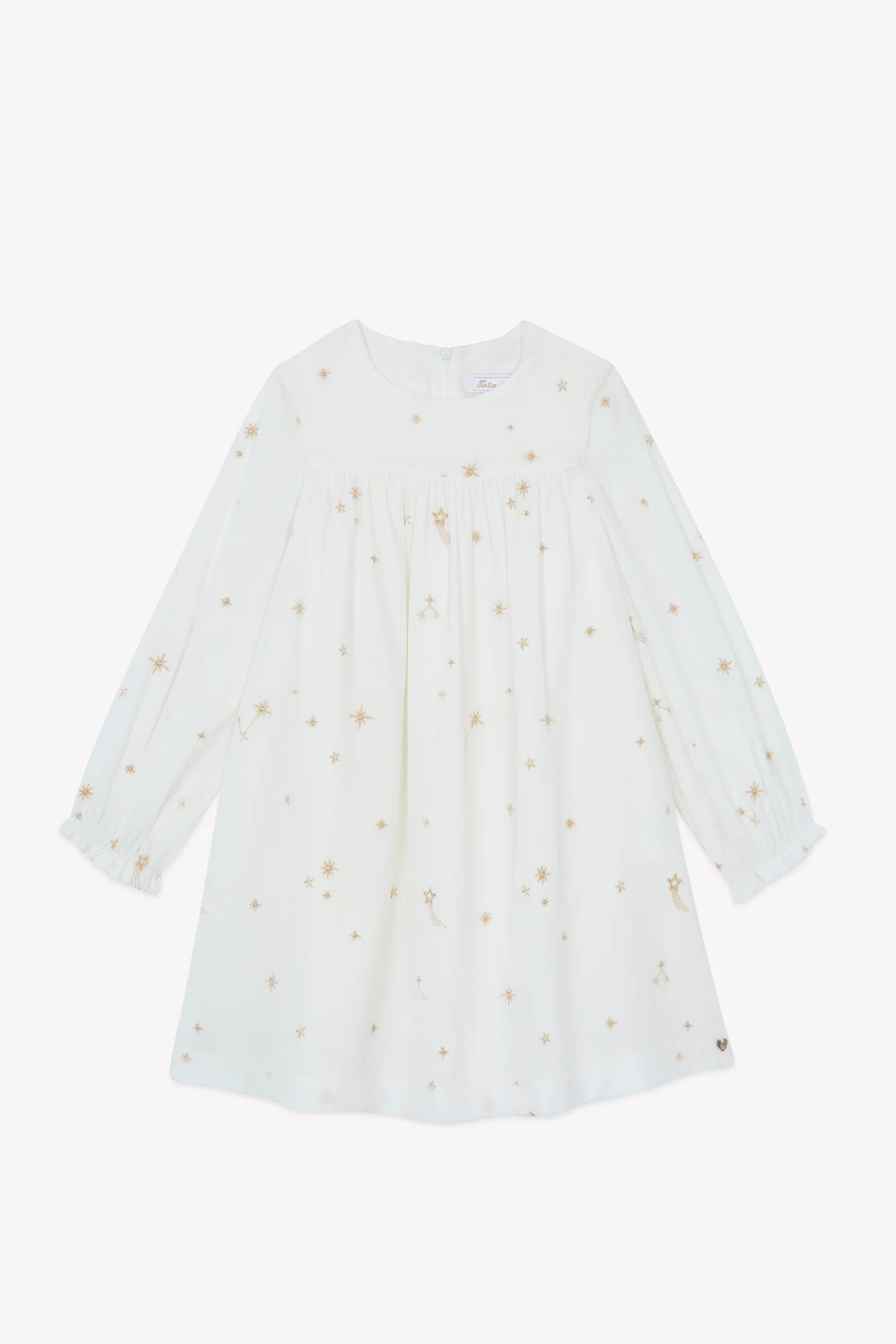 Robe - Ecru col rond velours étoiles - Image 5