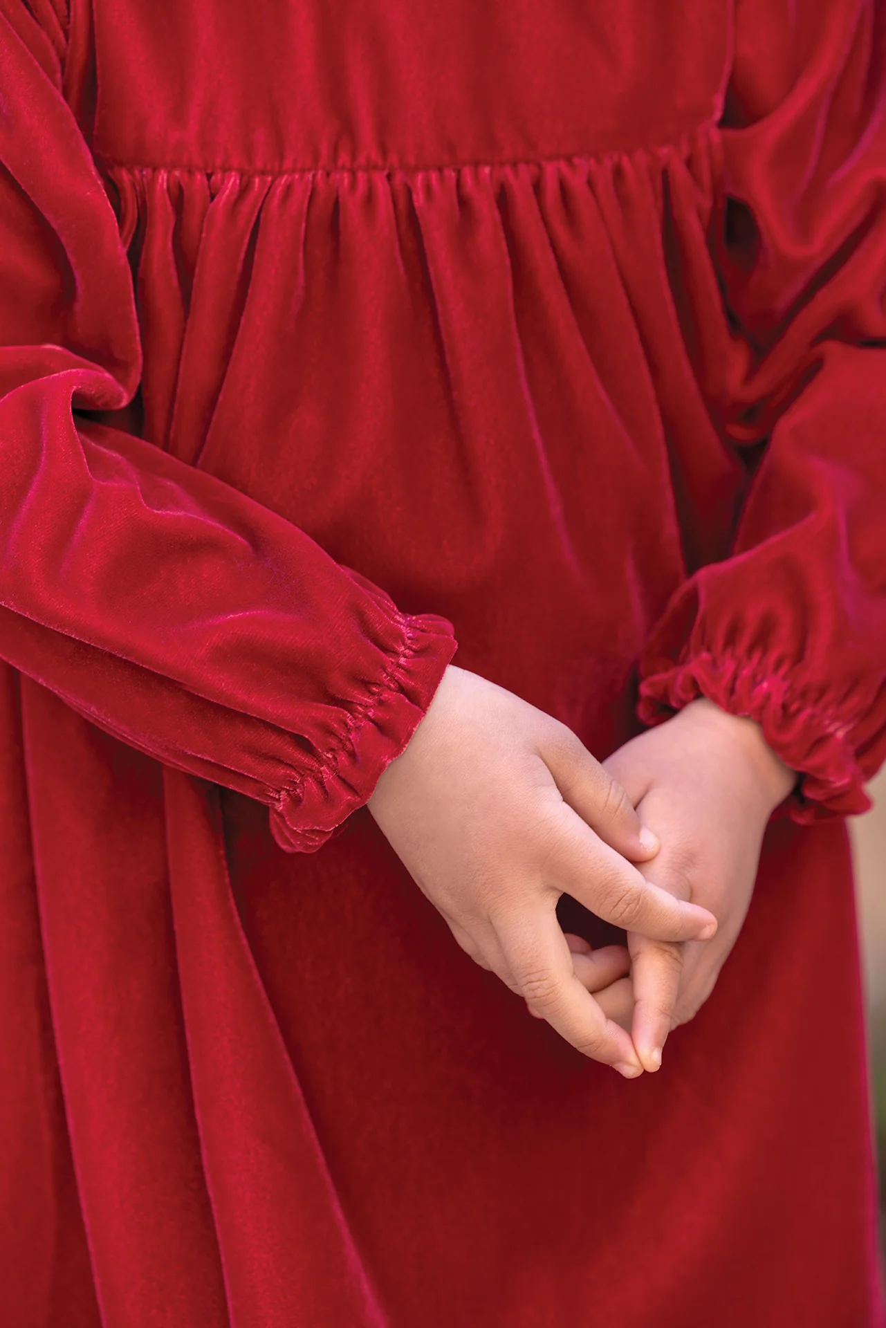 Robe - Cerise velours col dentelle - Image 3