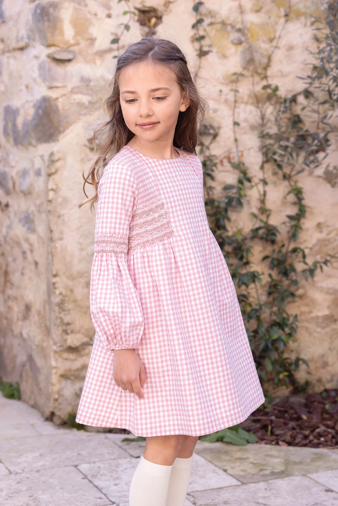 Robe - Blush coton col rond vichy