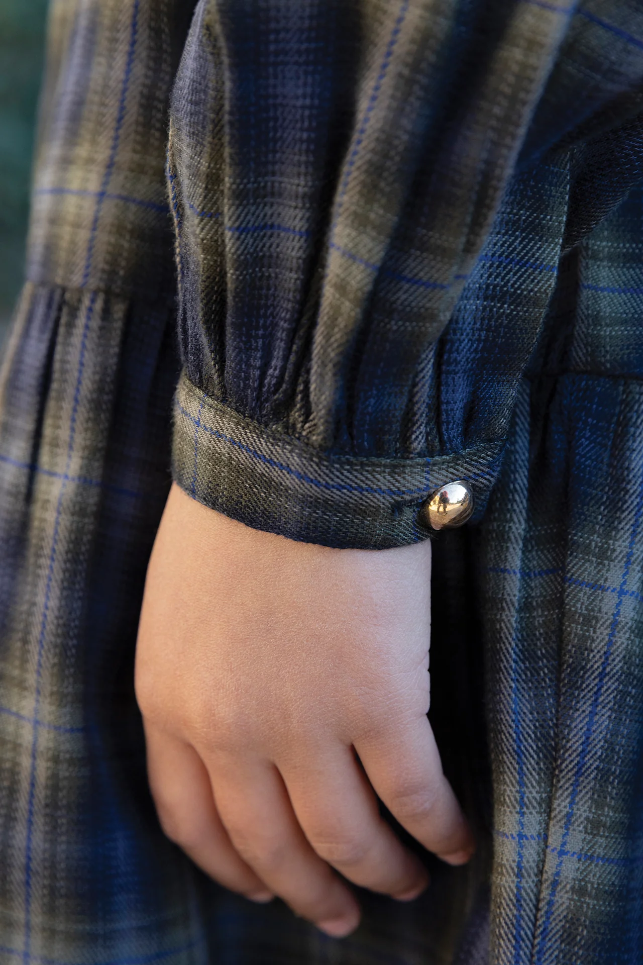 Robe - Marine coton carreaux - Image 3
