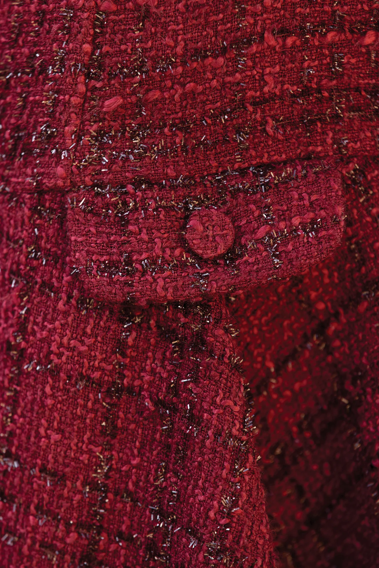 Robe - Cerise col rond tweed - Image 3