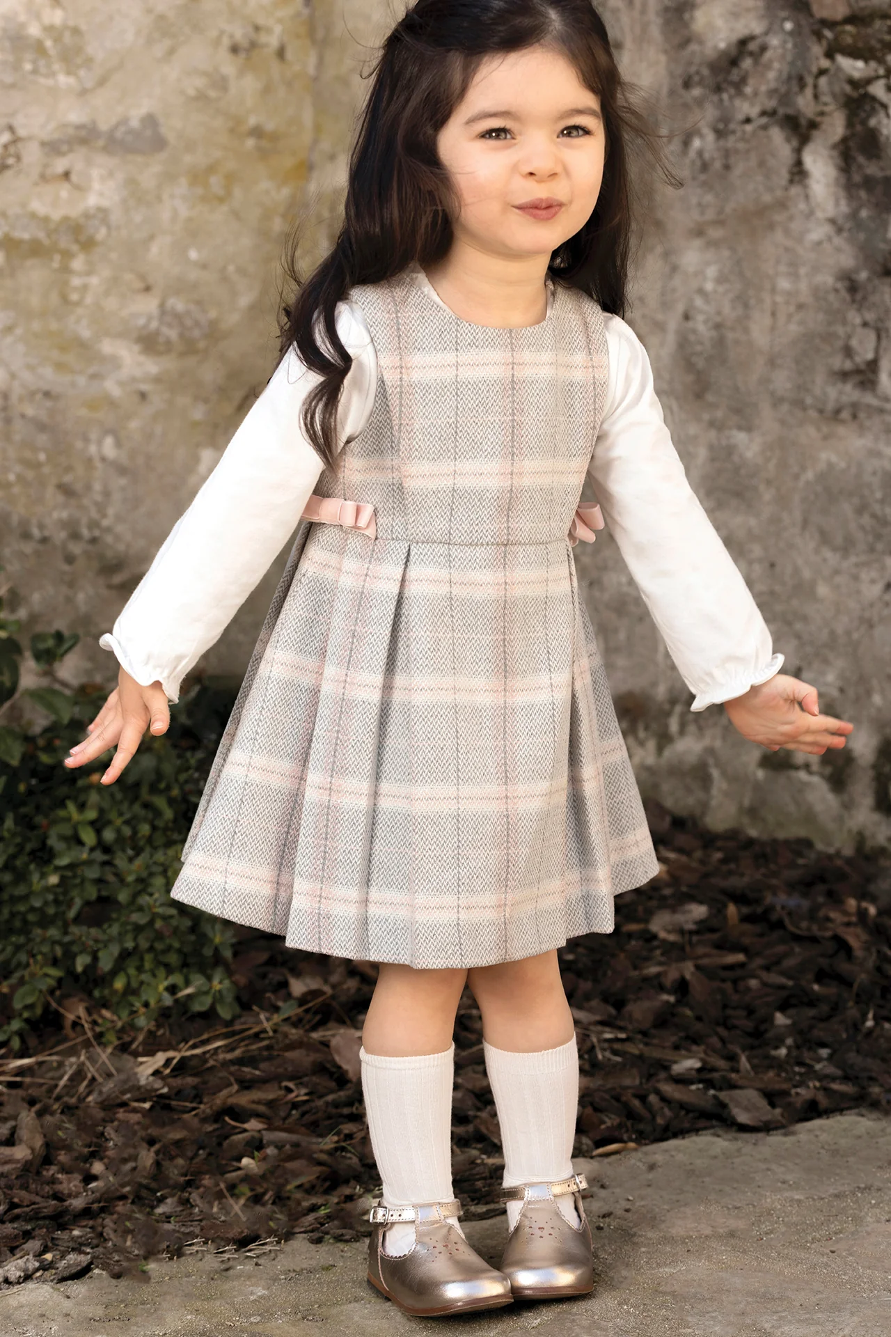 Robe - Beige moyen laine carreaux