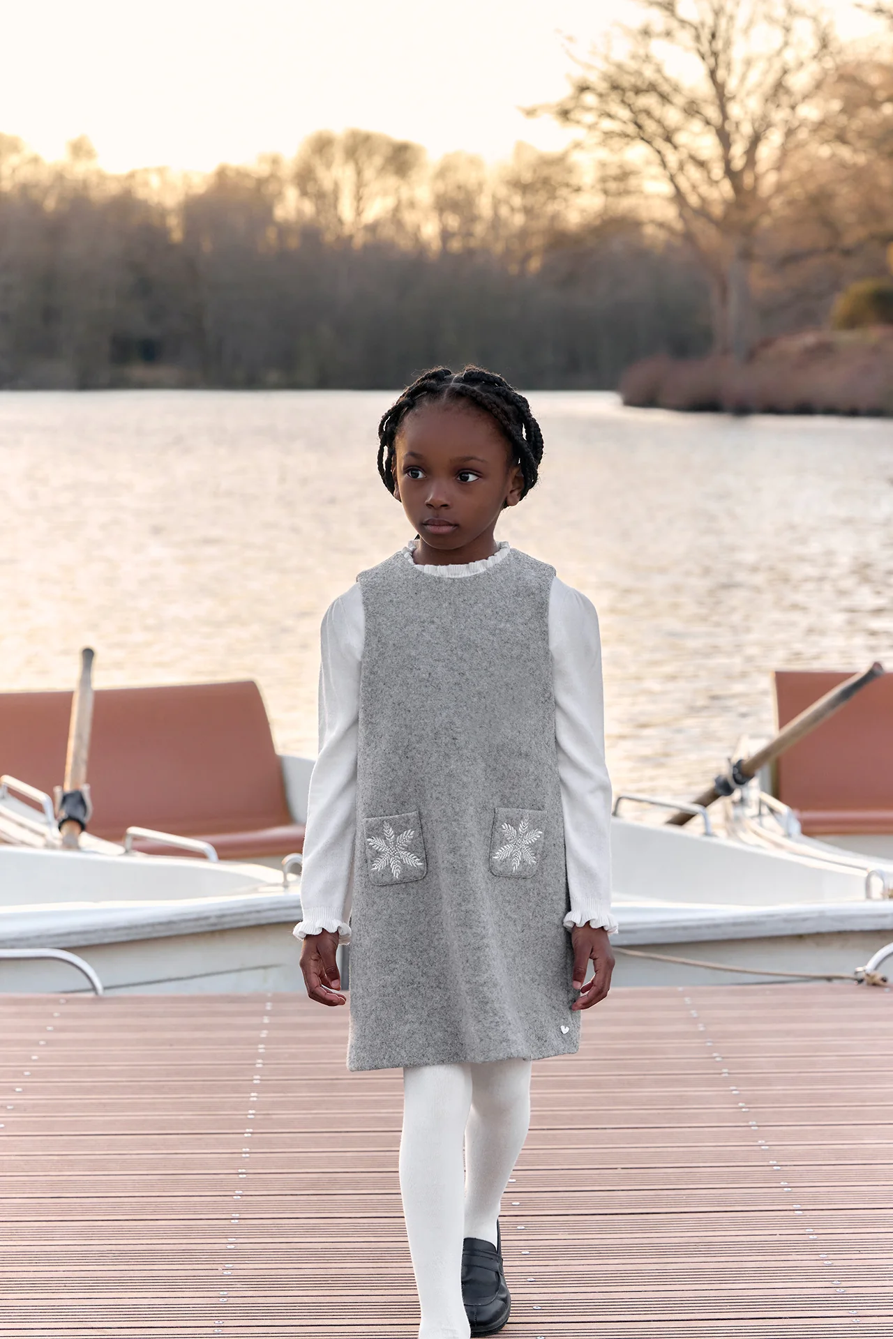Robe - Gris chiné laine flocons