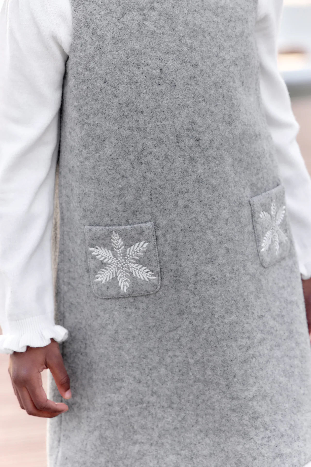 Robe - Gris chiné laine flocons - Image 2