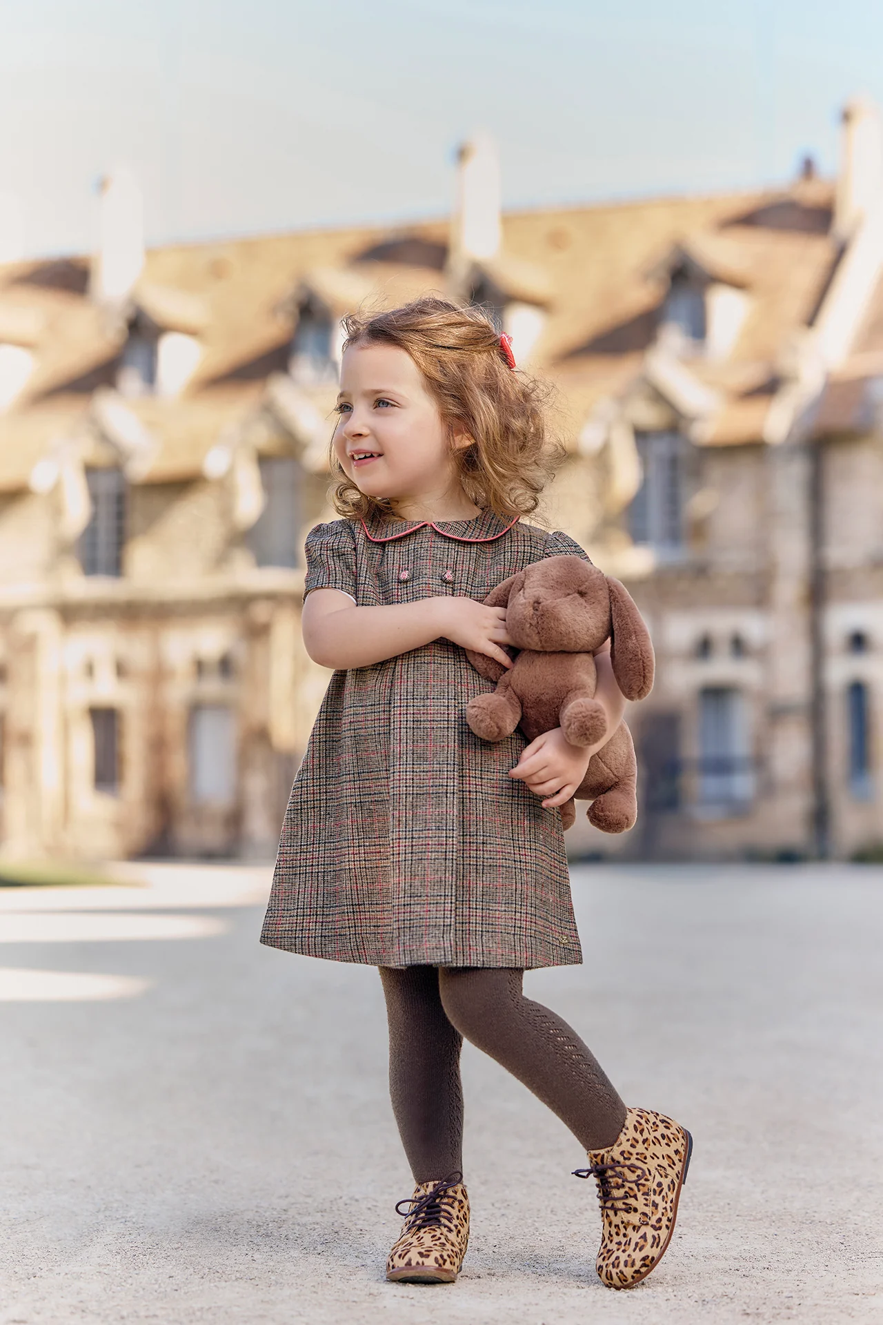 Robe - Brun laine carreaux
