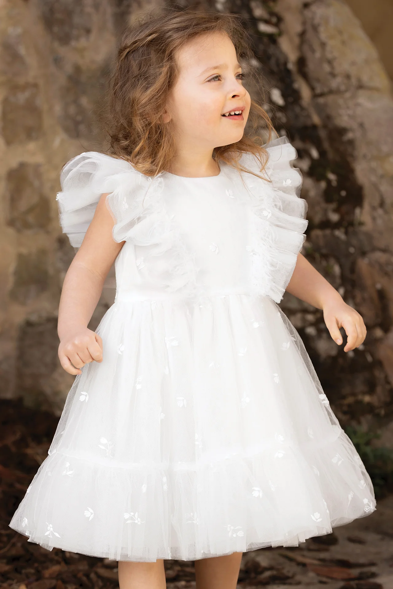 Robe - Ecru tulle plumetis