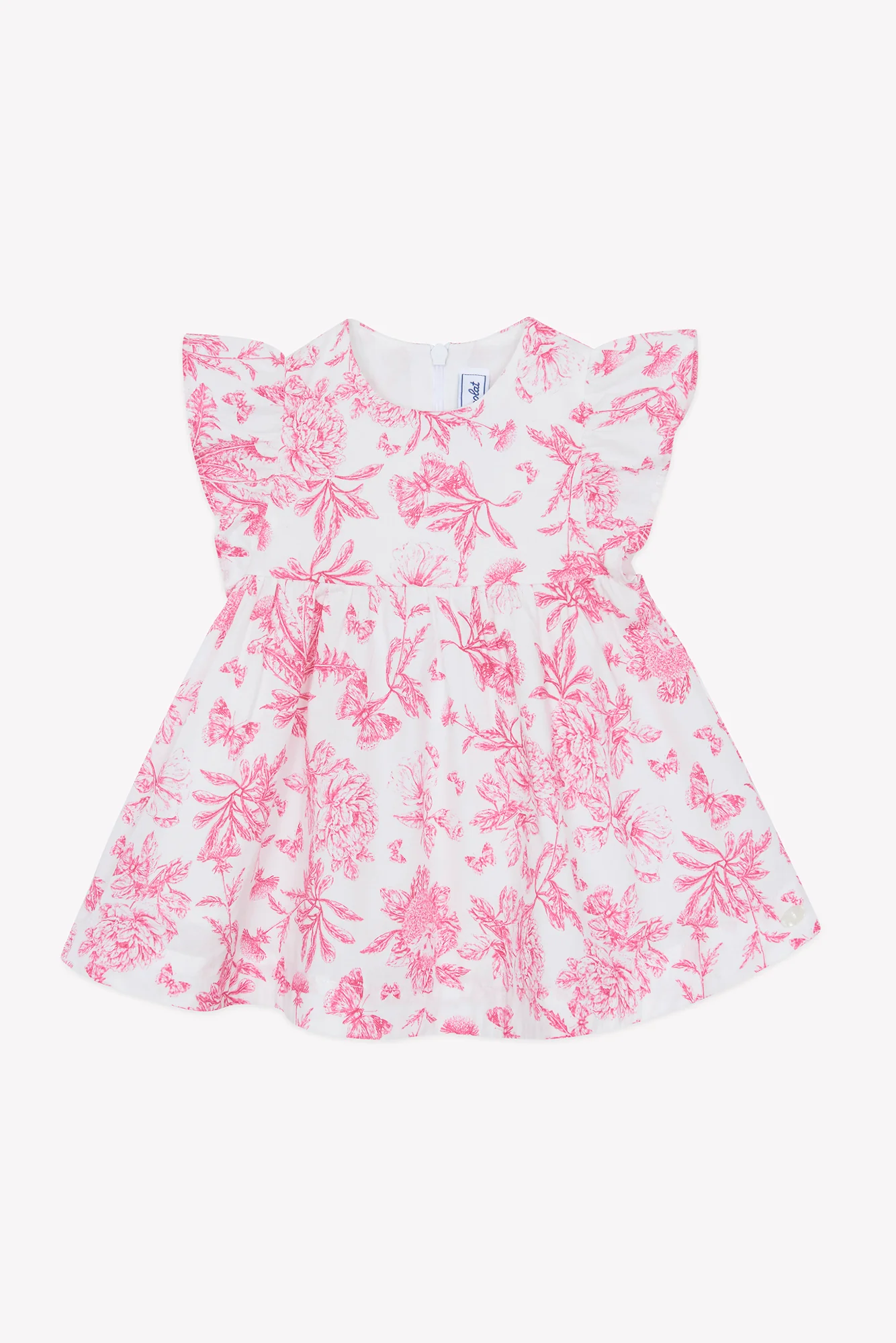 Robe - Rose coton imprimé inspiration toile de jouy - Image 4