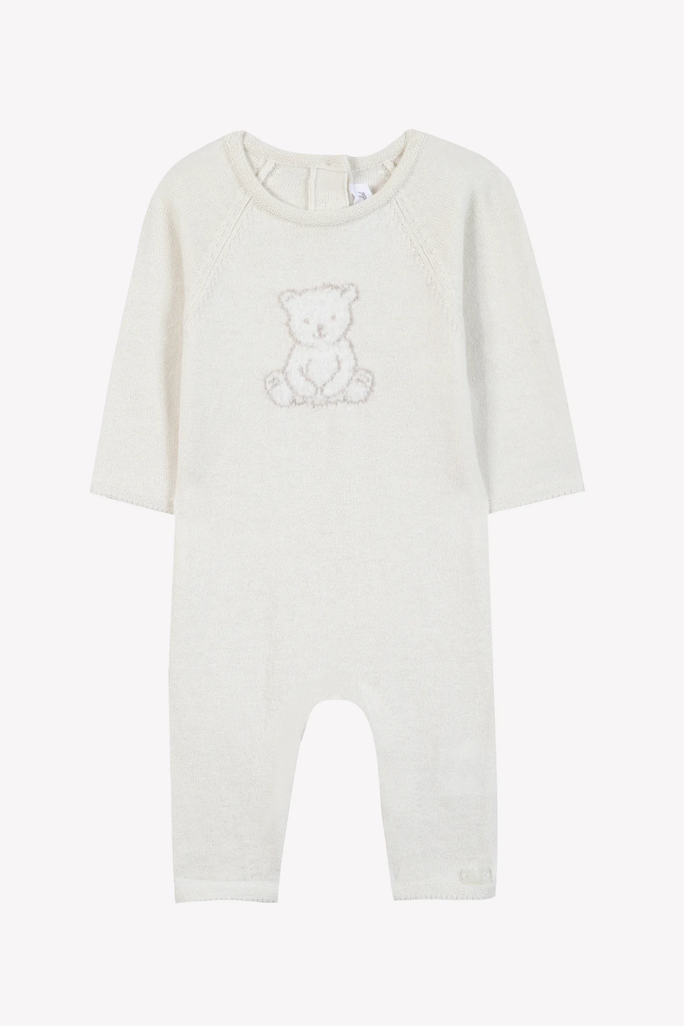 Combinaison longue - Ecru coton broderie