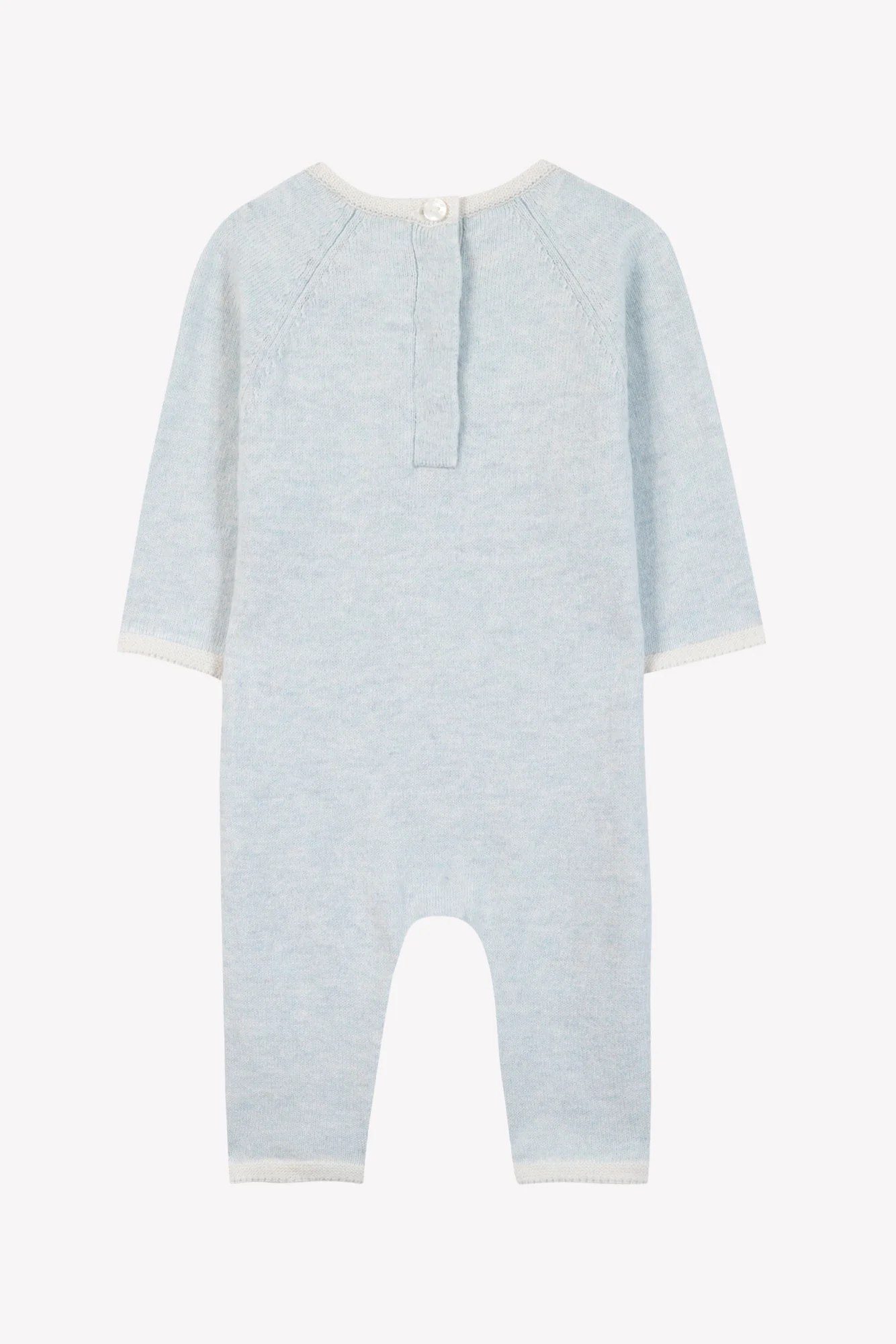 Combinaison longue - Bleu ciel coton broderie - Image 2