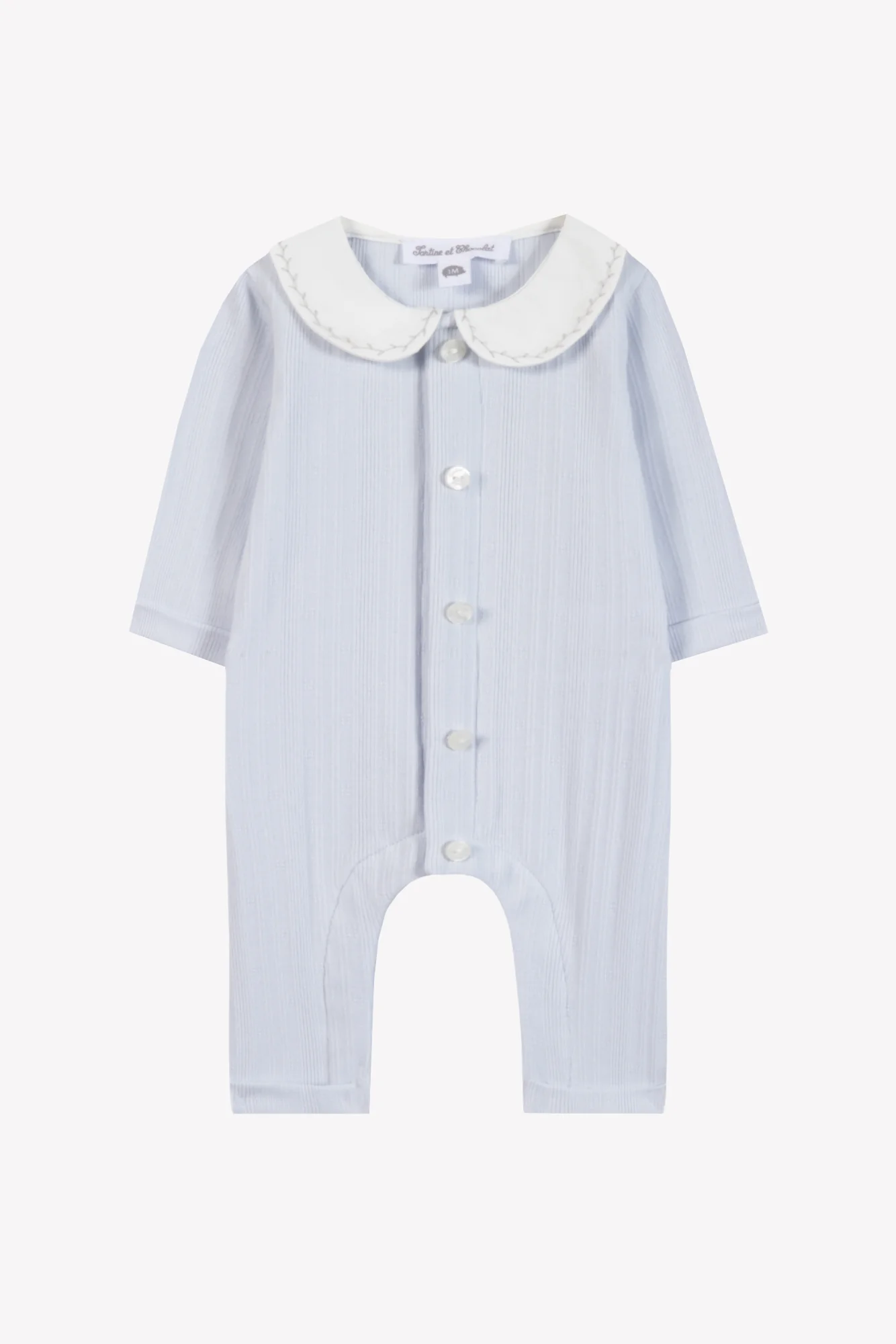 Combinaison longue - Ciel coton col Claudine