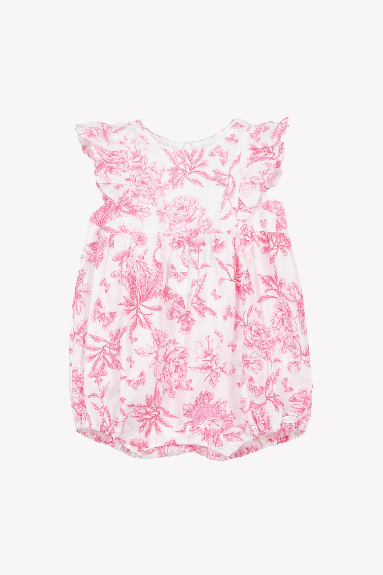 Combinaison courte - Rose coton imprimé inspiration toile de jouy - Image 4