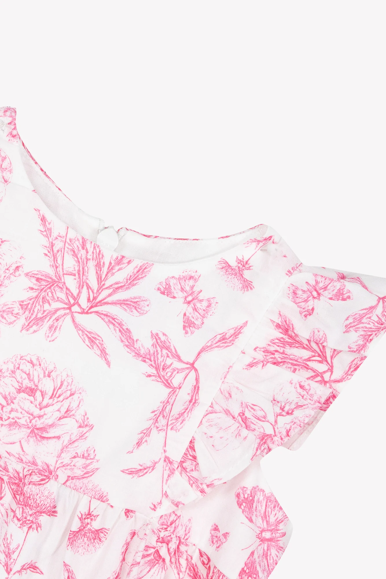 Combinaison courte - Rose coton imprimé inspiration toile de jouy - Image 6