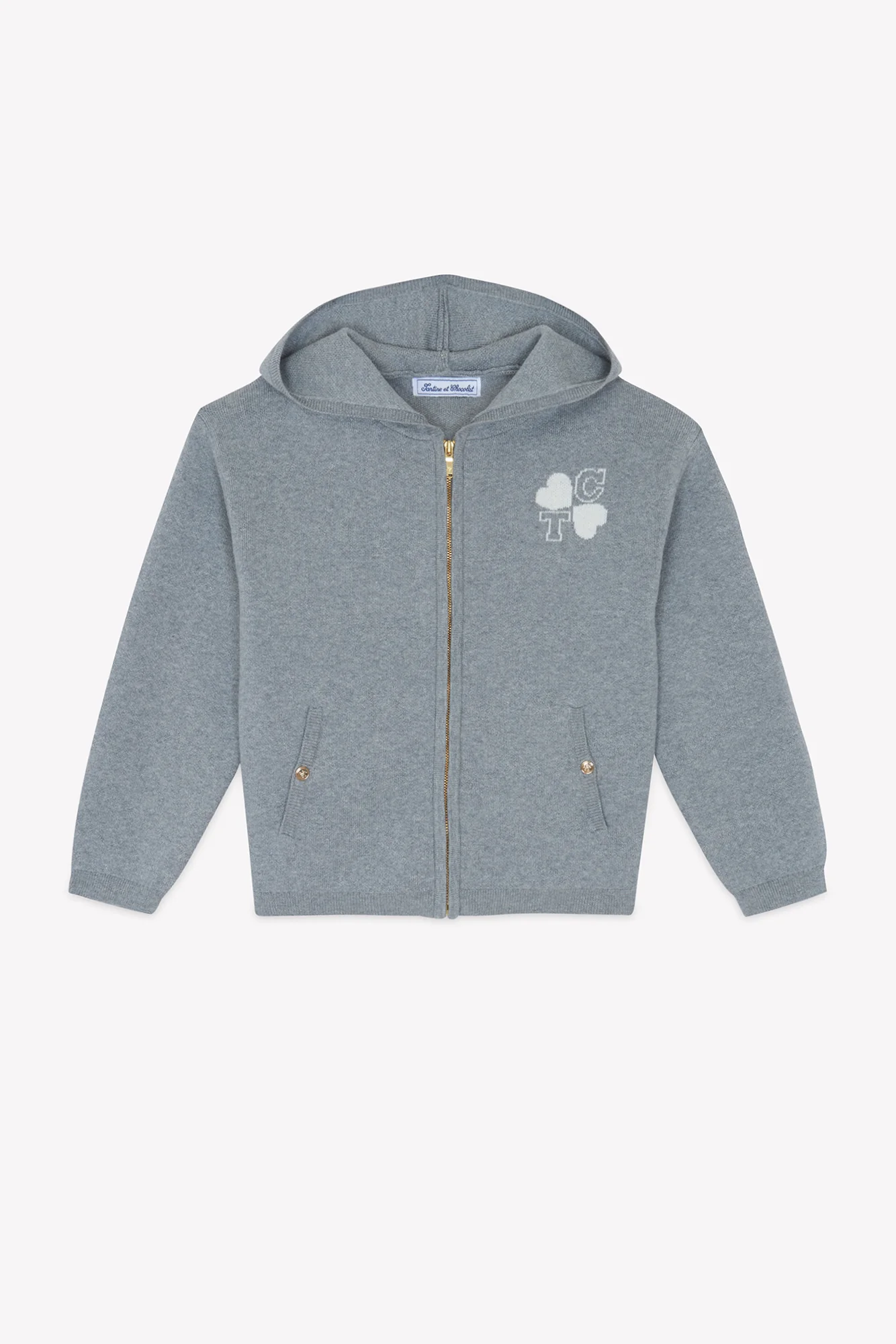 Ensemble de jogging - Gris moyen coton laine capuche - Image 7