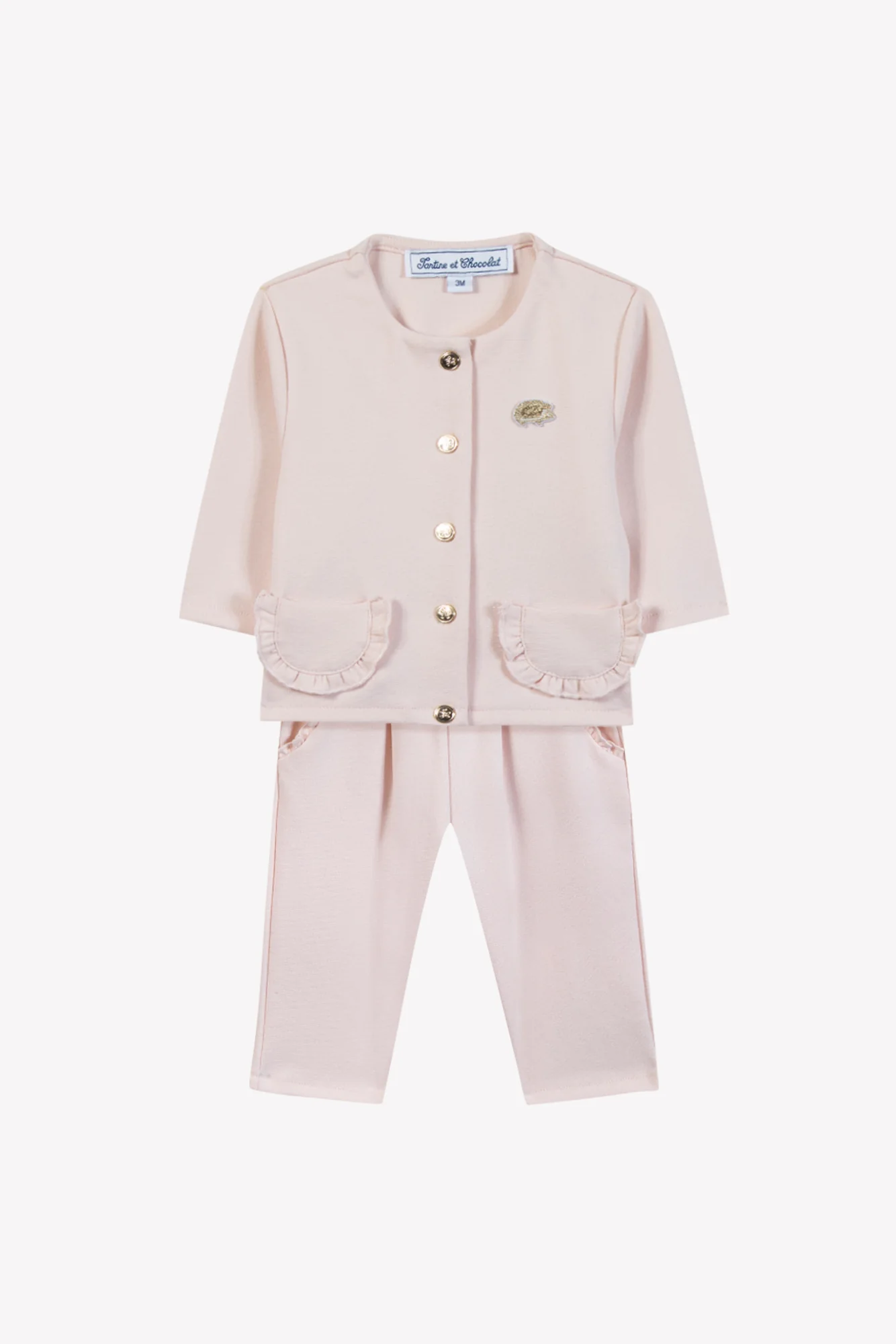 Ensemble Jogging - Rose pâle festonné