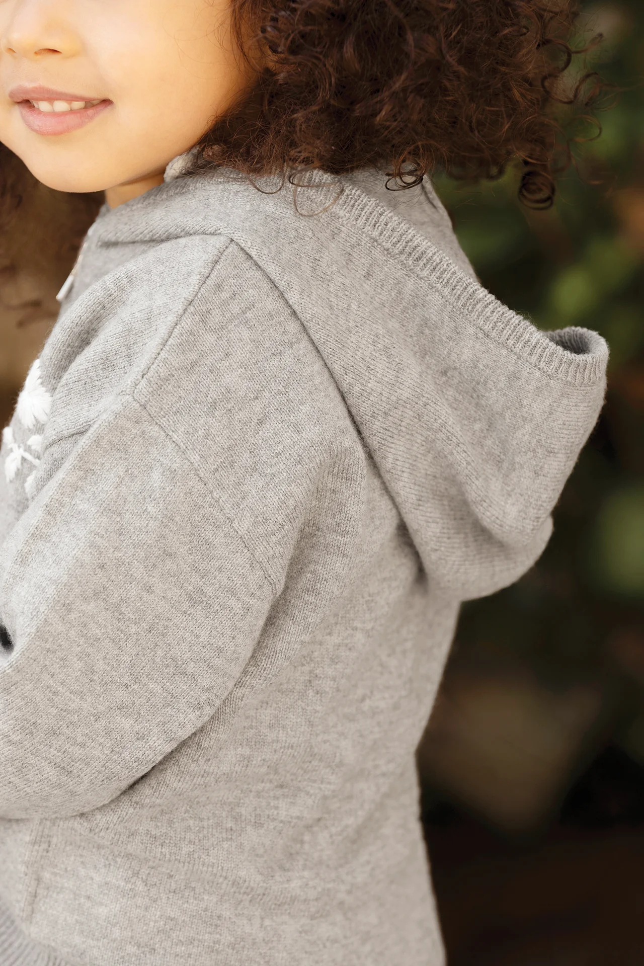 Ensemble Jogging - Gris chiné laine cachemire broderie - Image 3