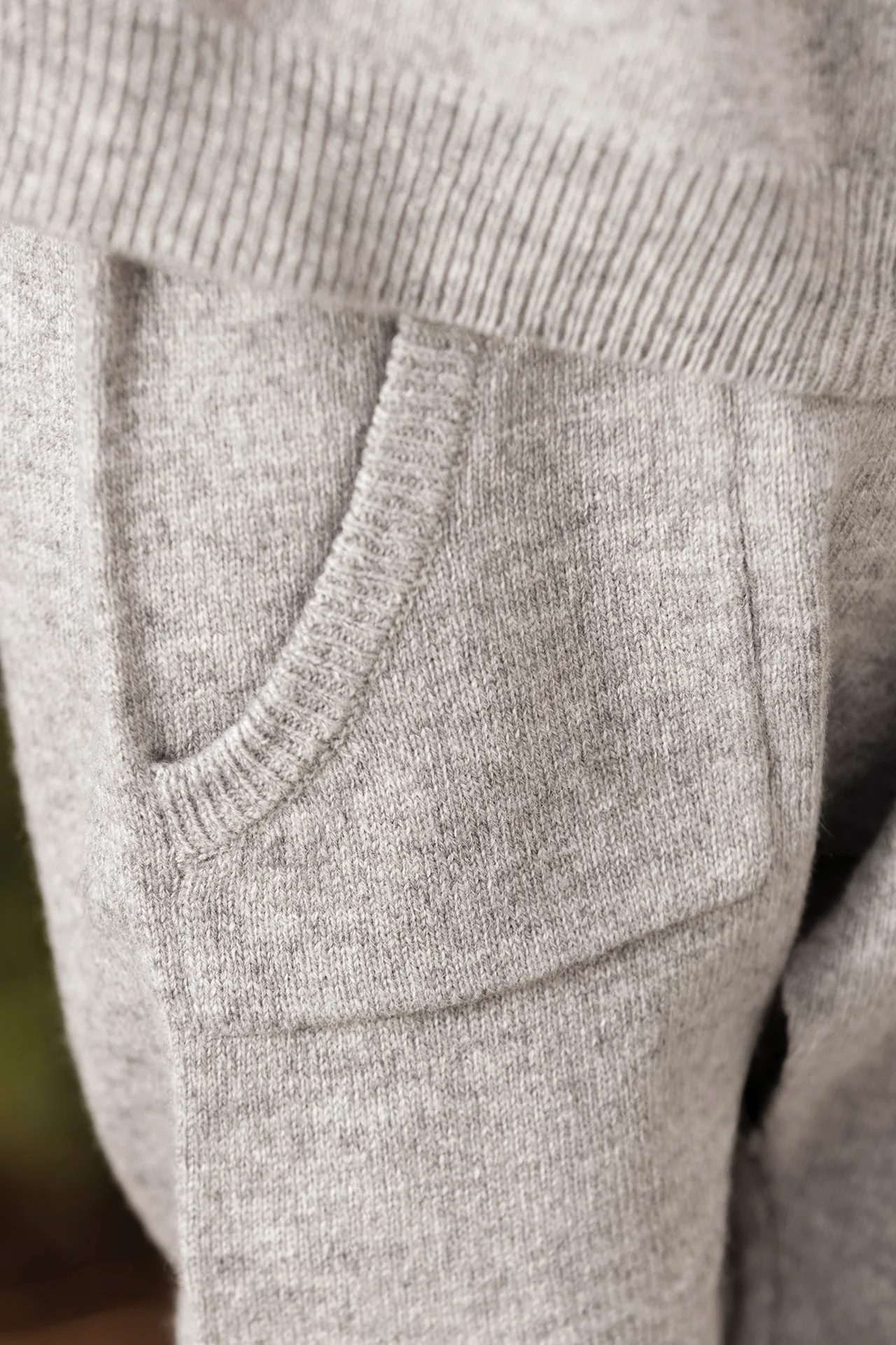 Ensemble Jogging - Gris chiné laine cachemire broderie - Image 5