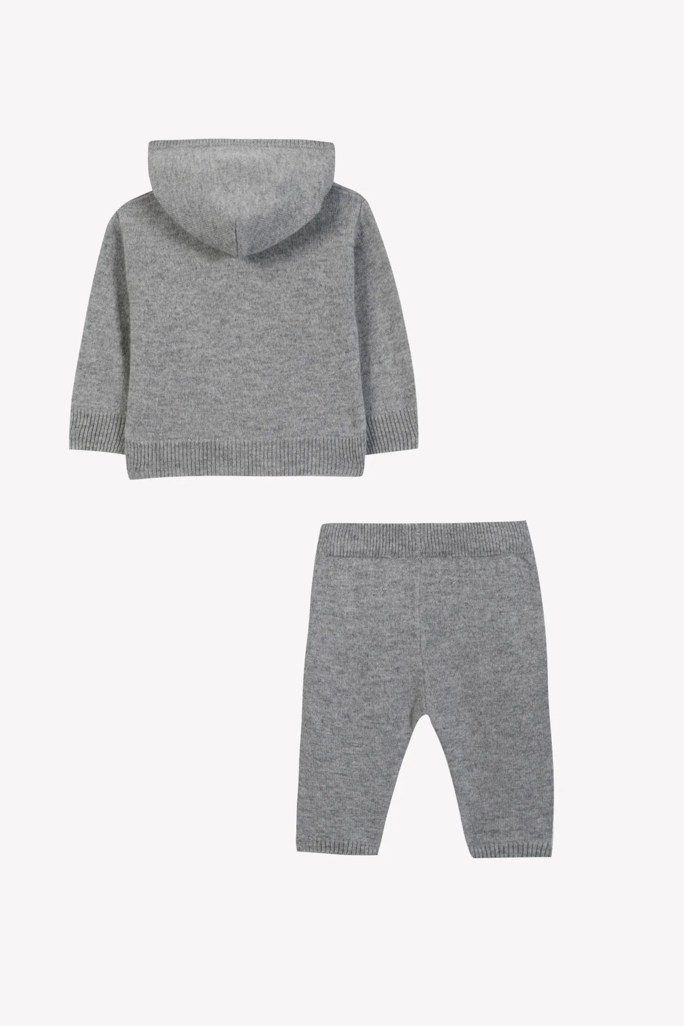 Ensemble Jogging - Gris chiné laine cachemire broderie - Image 7
