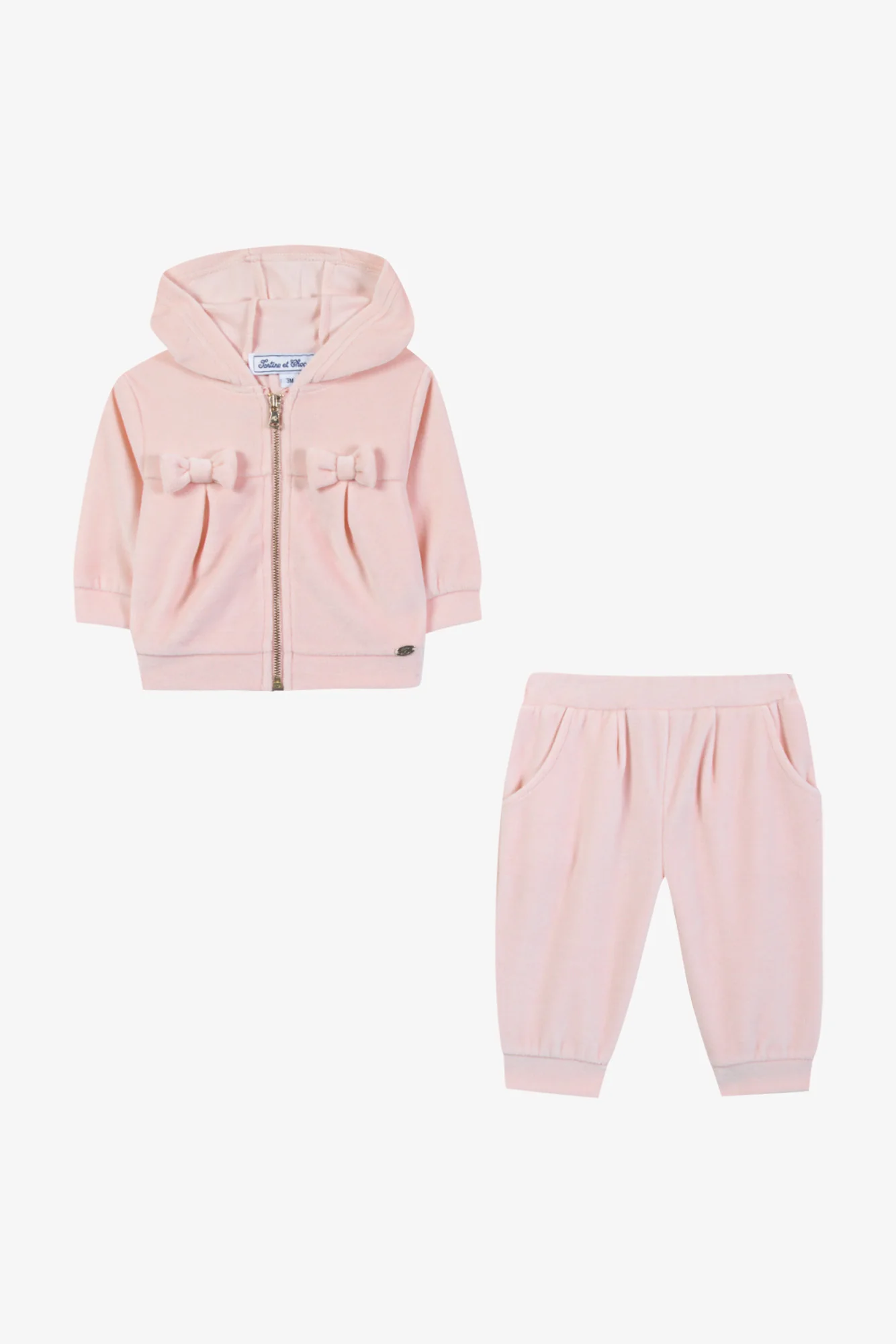 Ensemble Jogging - Rosée velours nœuds