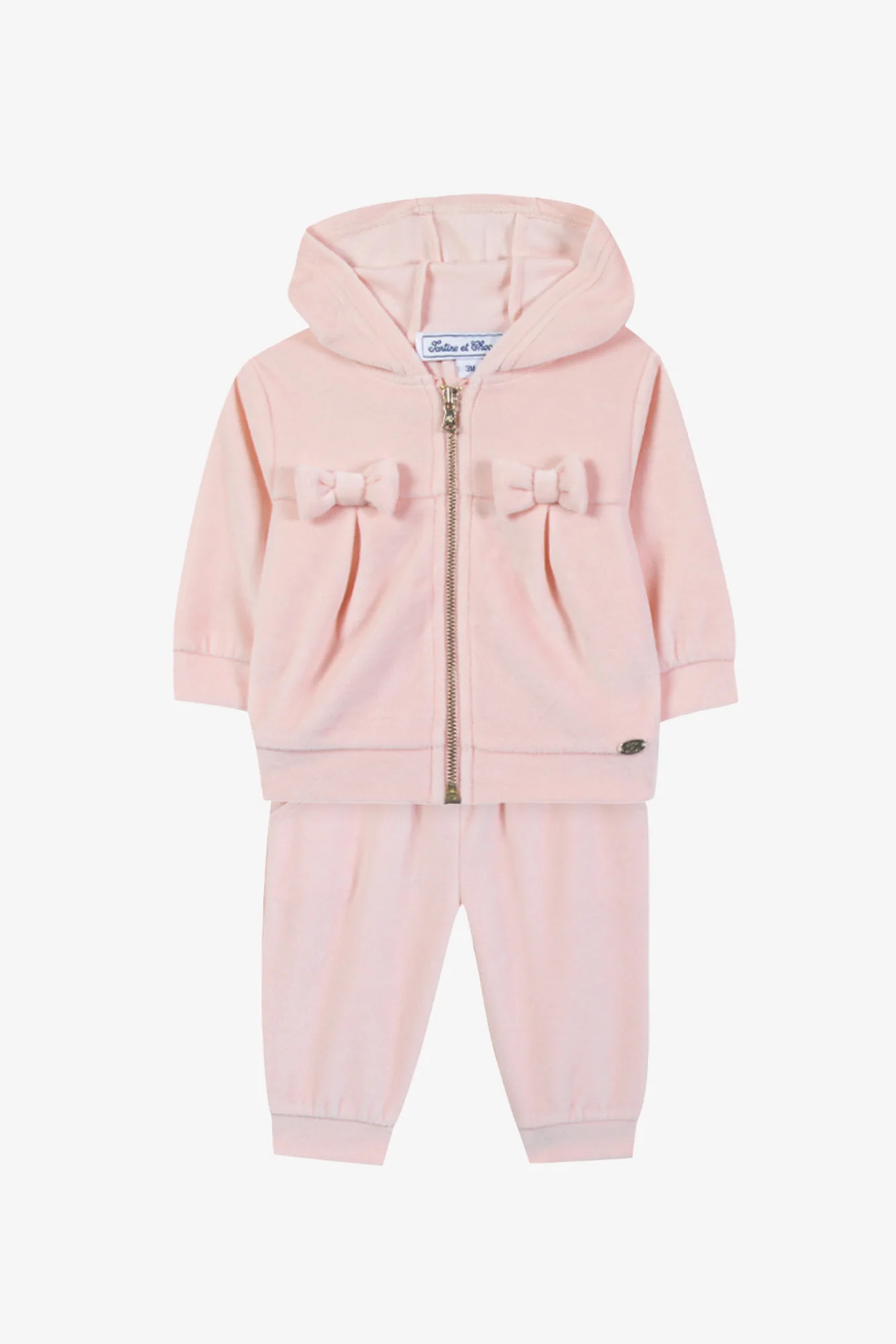 Ensemble Jogging - Rosée velours nœuds - Image 2