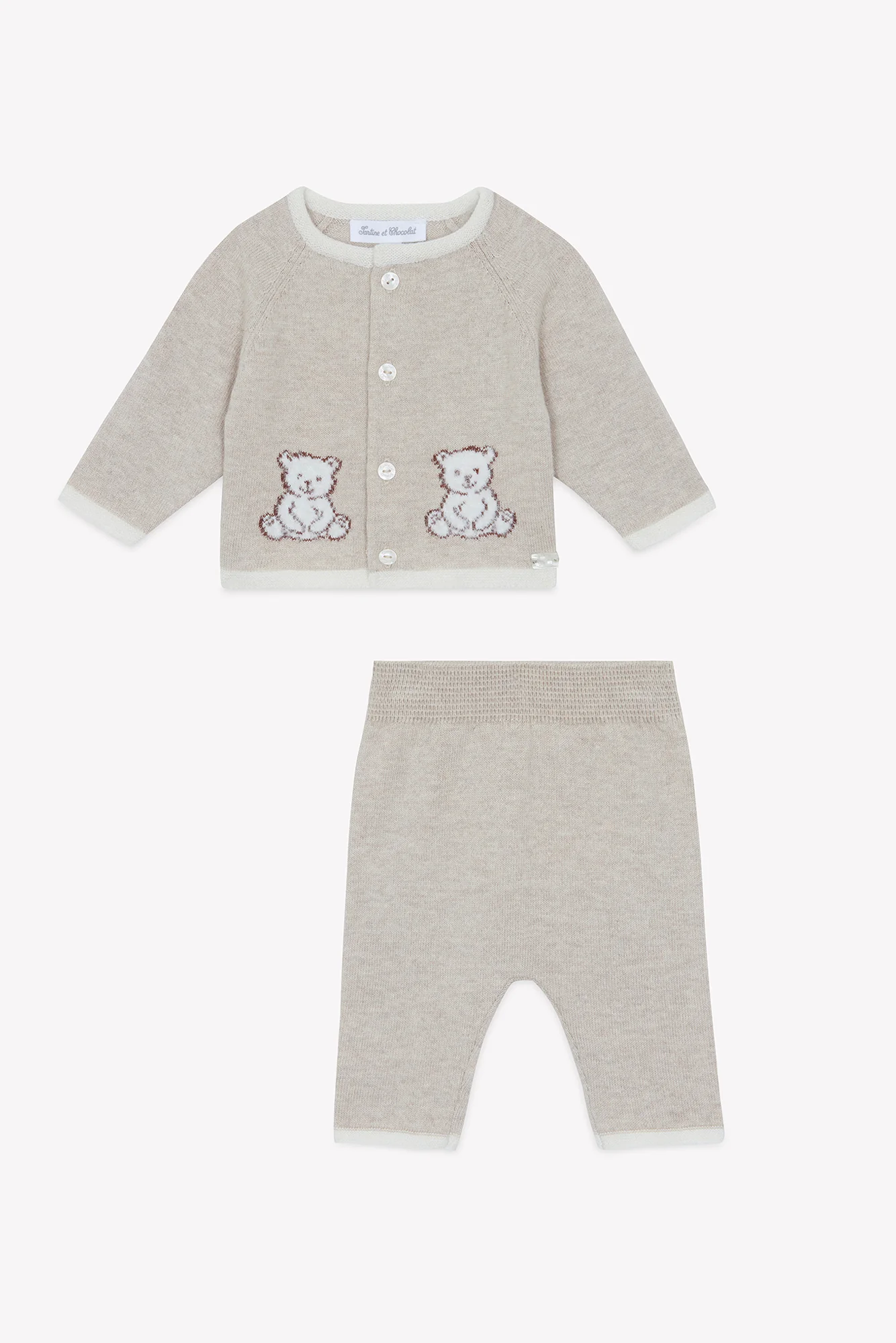 Ensemble long - Ecru coton boutons - Image 2