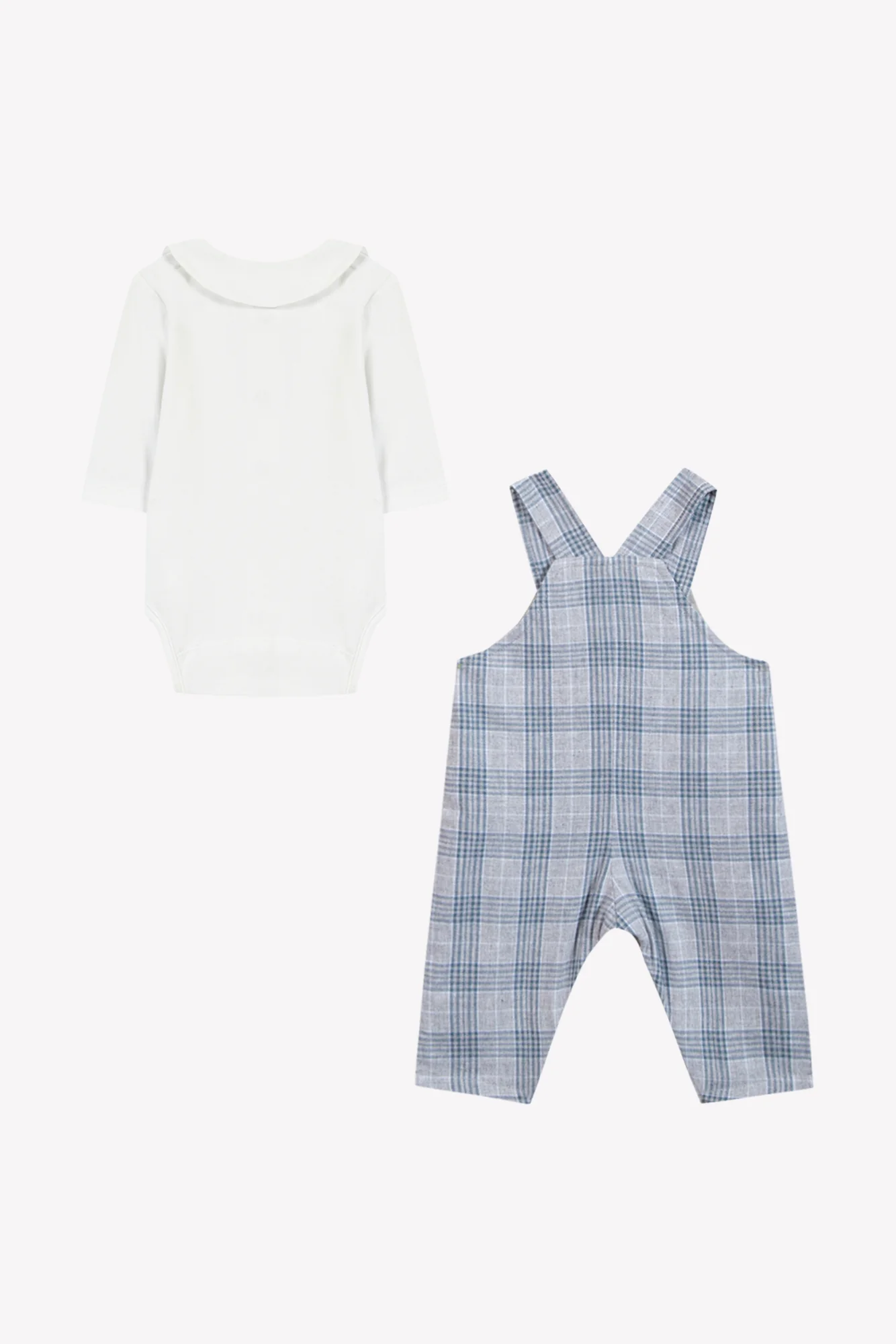 Ensemble long - Coton gris chiné carreaux - Image 6