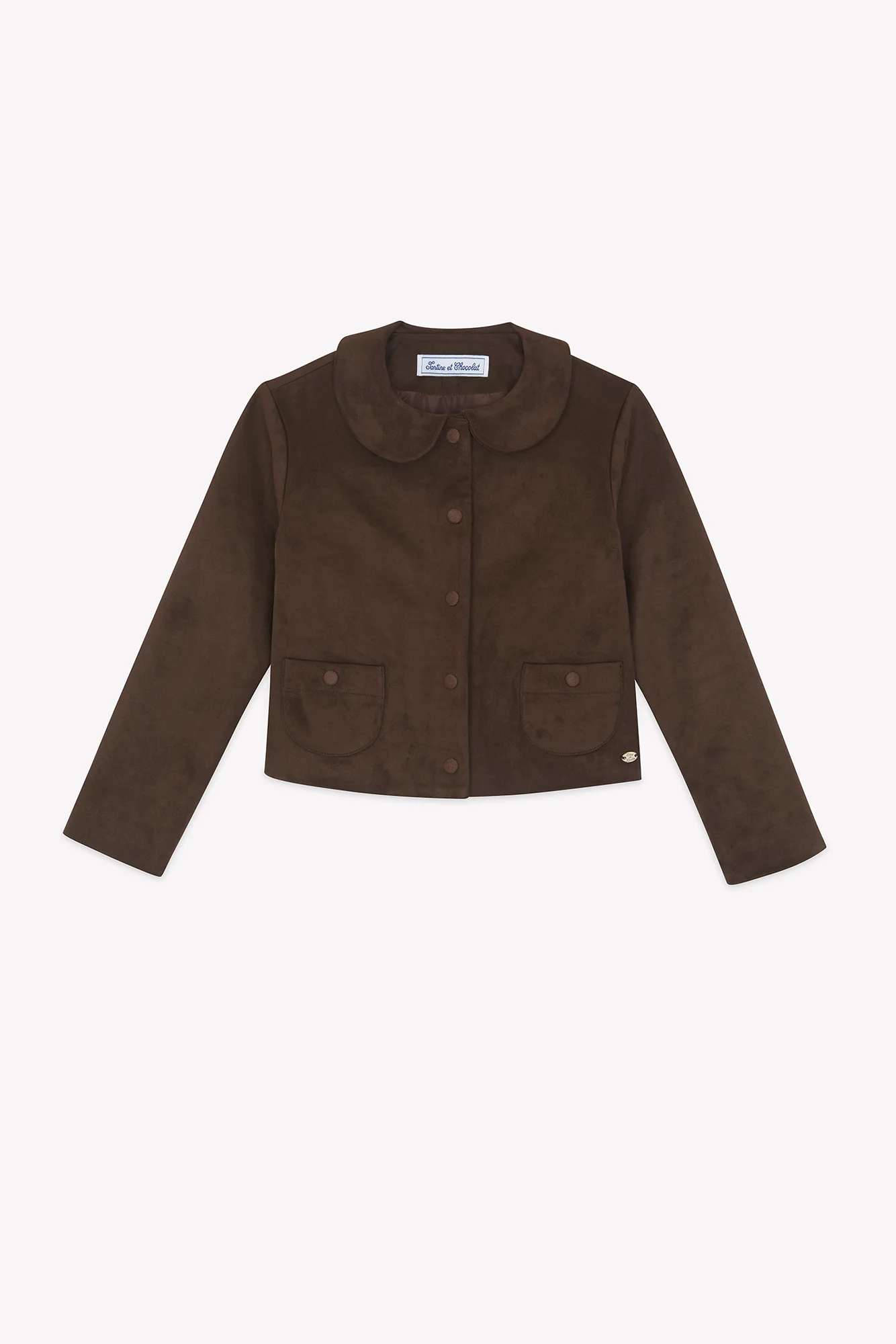 Veste - Brun col claudine col claudine - Image 6