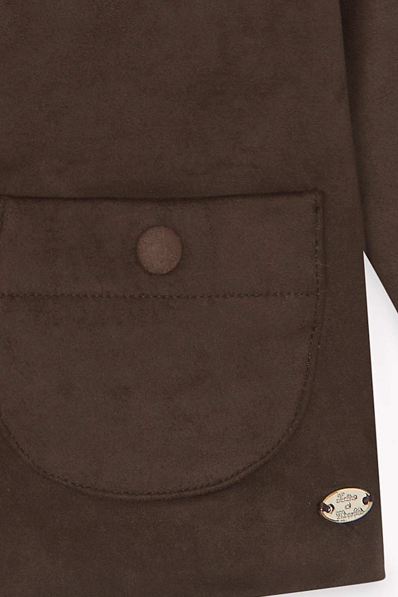 Veste - Brun col claudine col claudine - Image 8