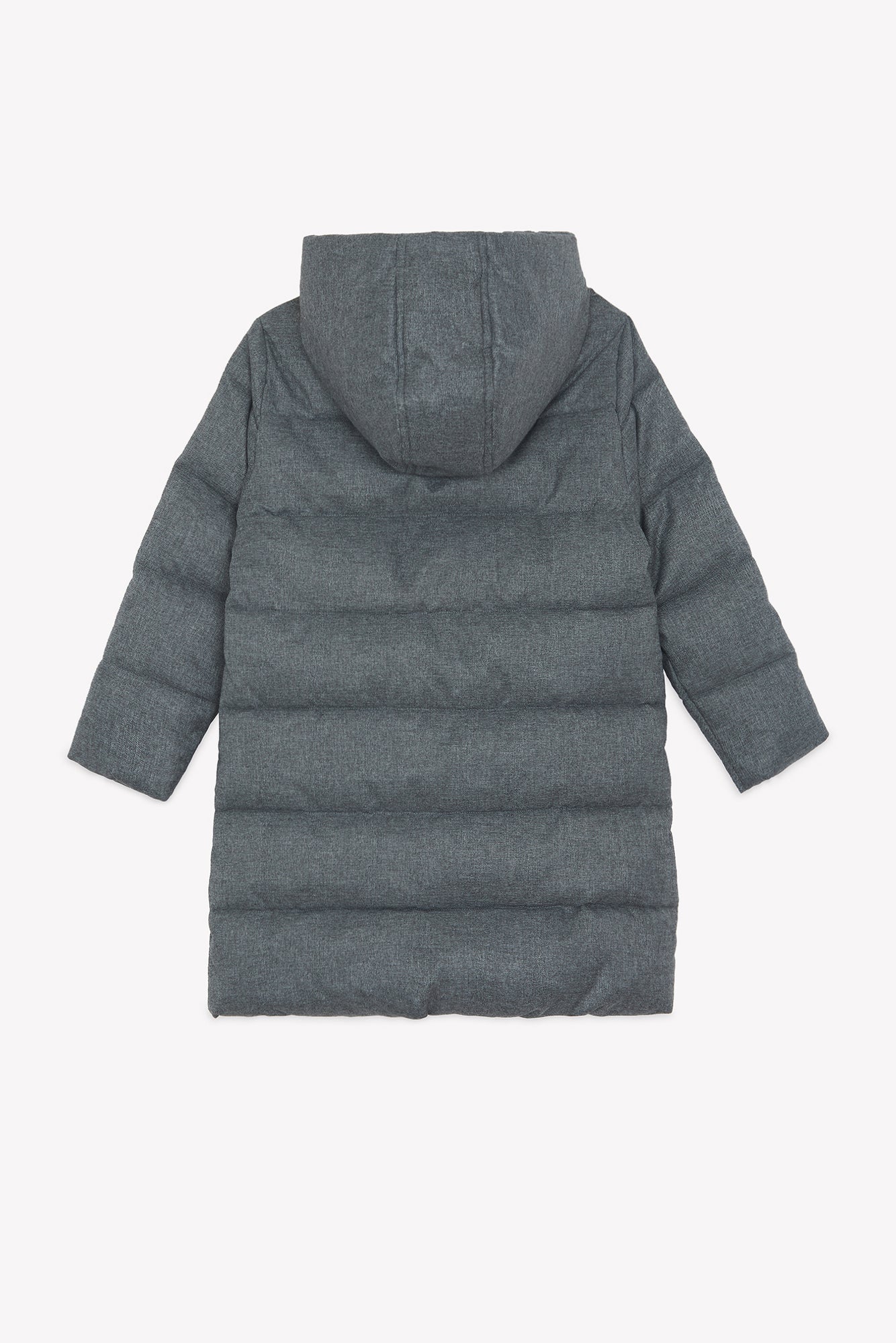 Manteau - Gris chiné capuche nœuds - Image 6