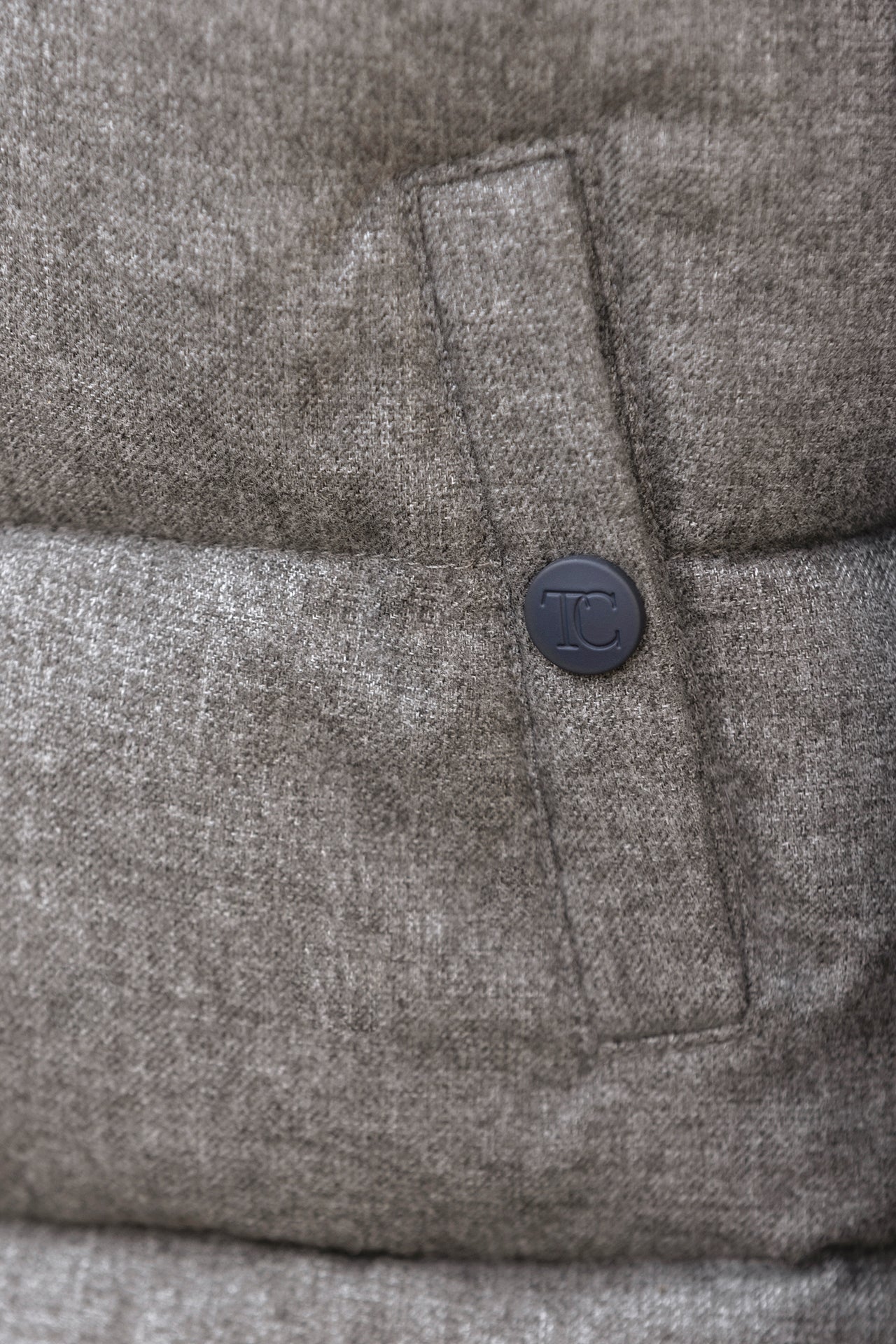 Doudoune - Gris chiné capuche matelassée - Image 5