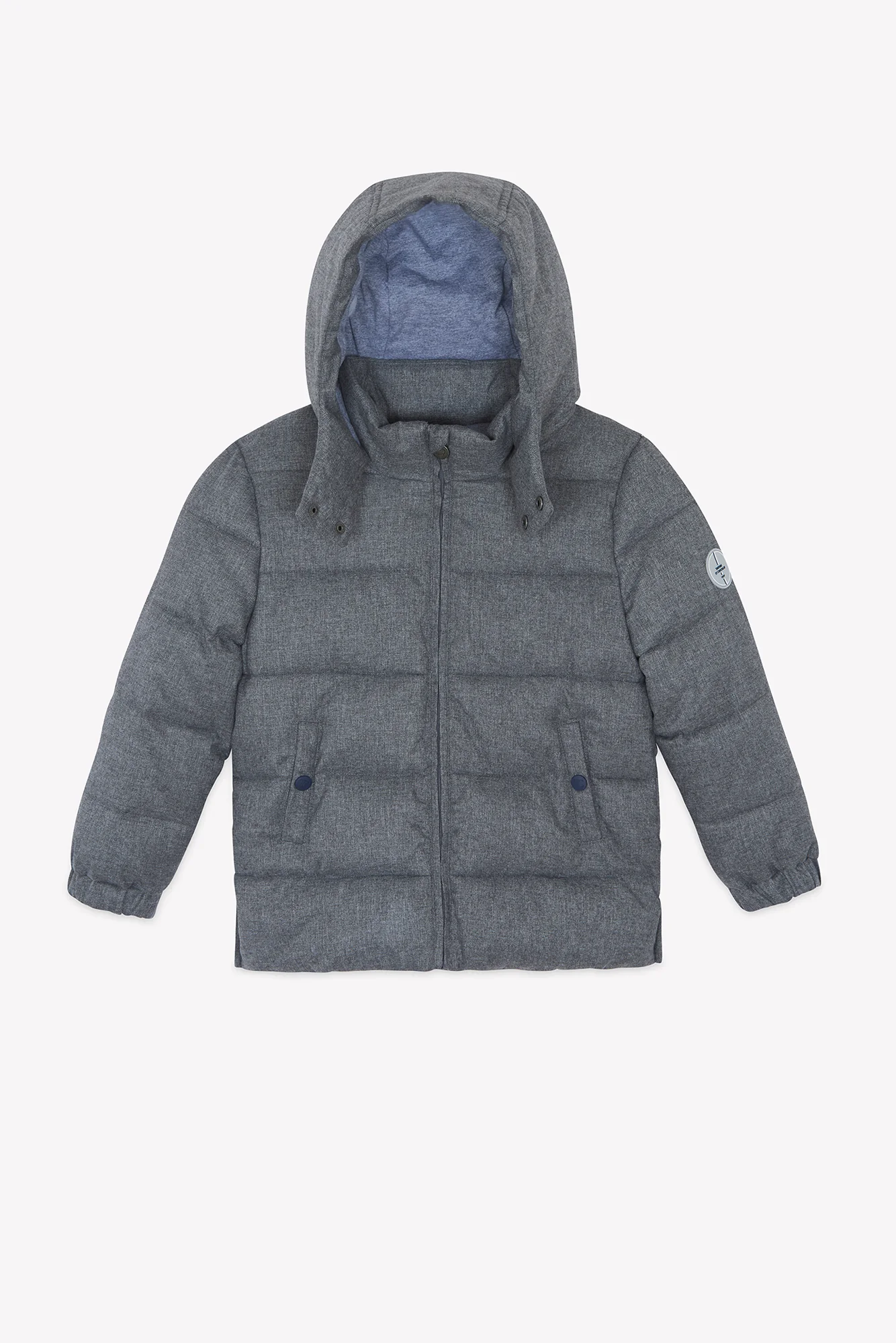 Doudoune - Gris chiné capuche matelassée - Image 6