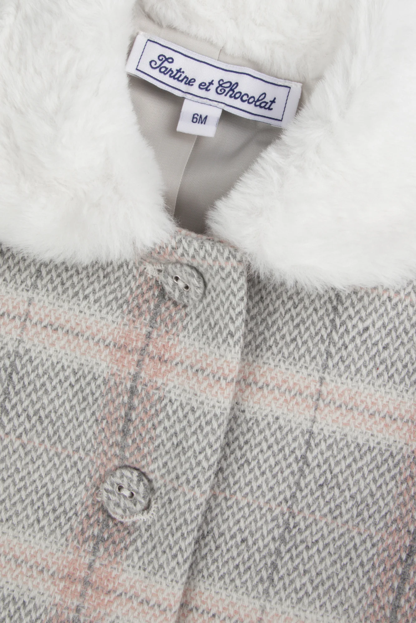Manteau - Beige moyen laine carreaux - Image 6