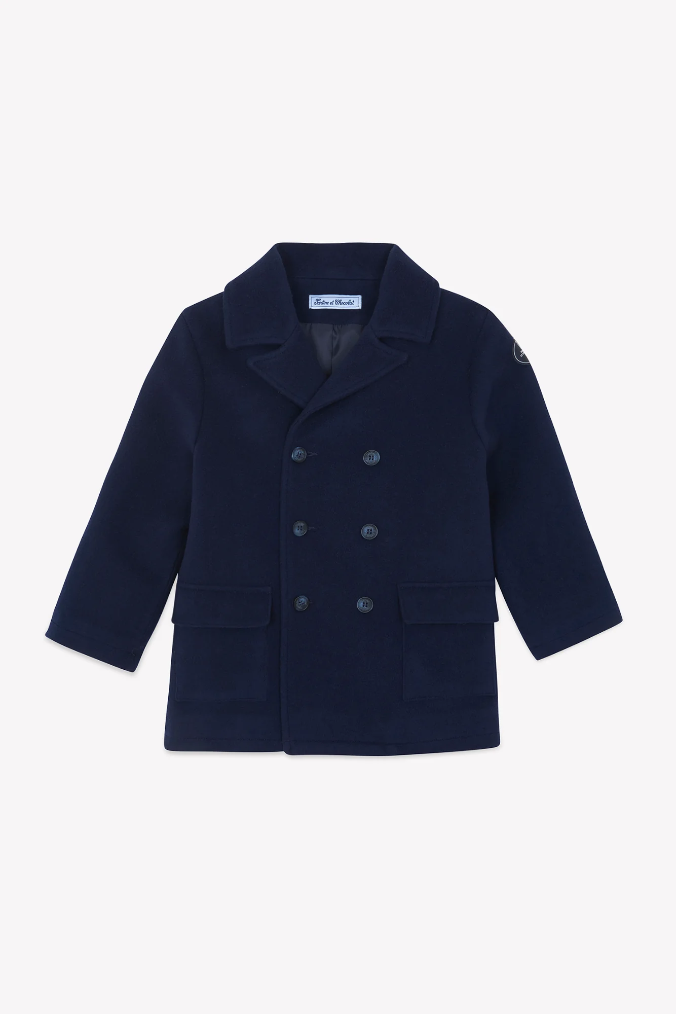 Manteau - Marine laine boutons - Image 4