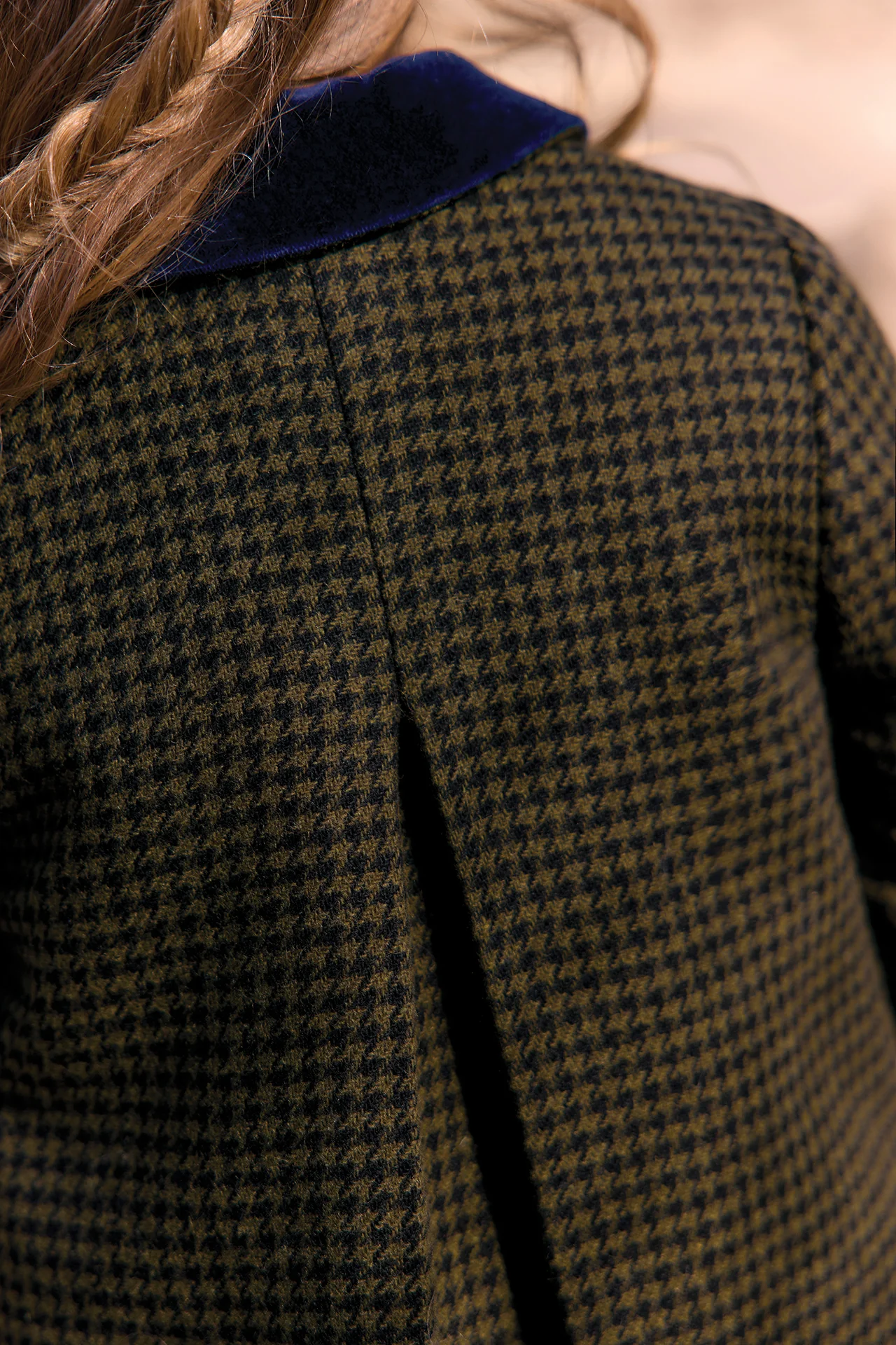 Manteau - Olive laine pied de poule - Image 4