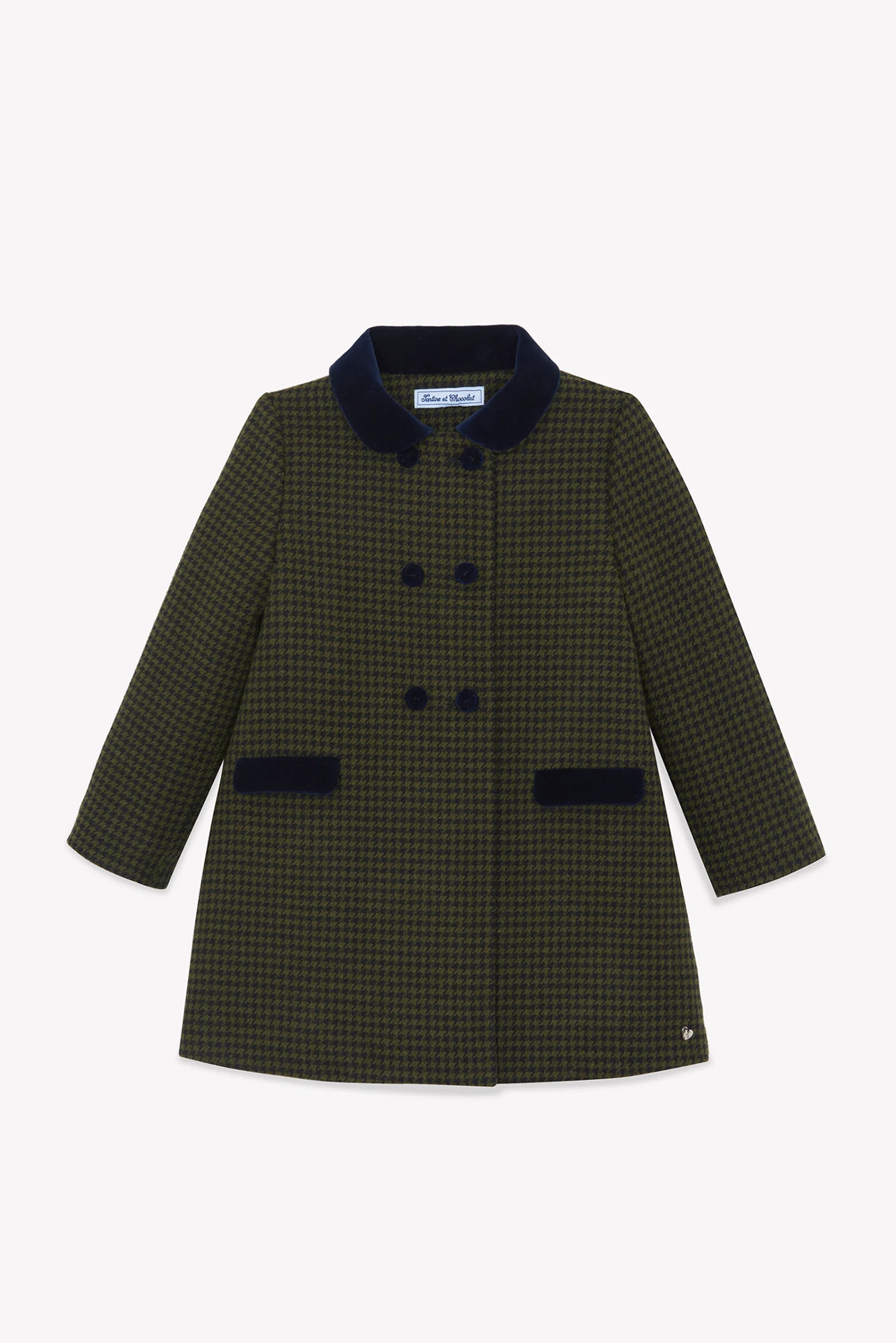 Manteau - Olive laine pied de poule - Image 5