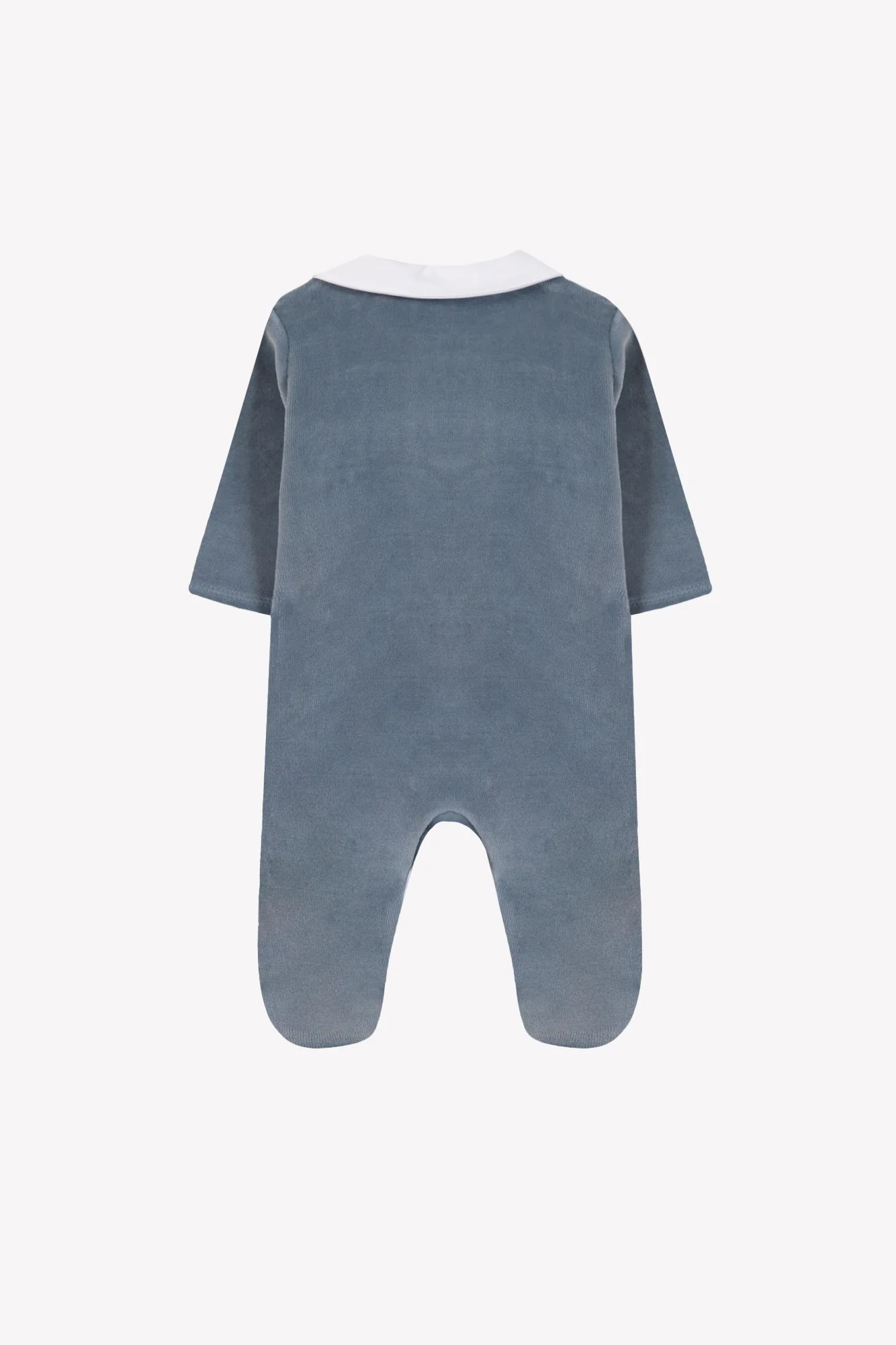 Pyjama - Bleu orage velours brodé - Image 2